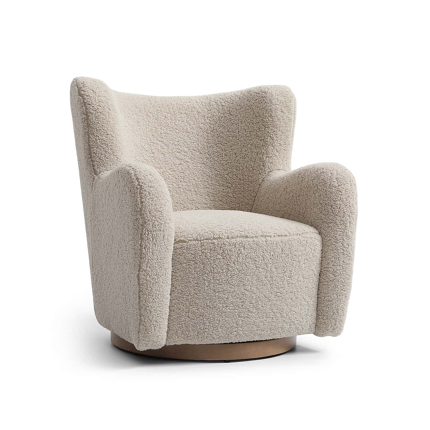 Theo Natural Borg Swivel Armchair