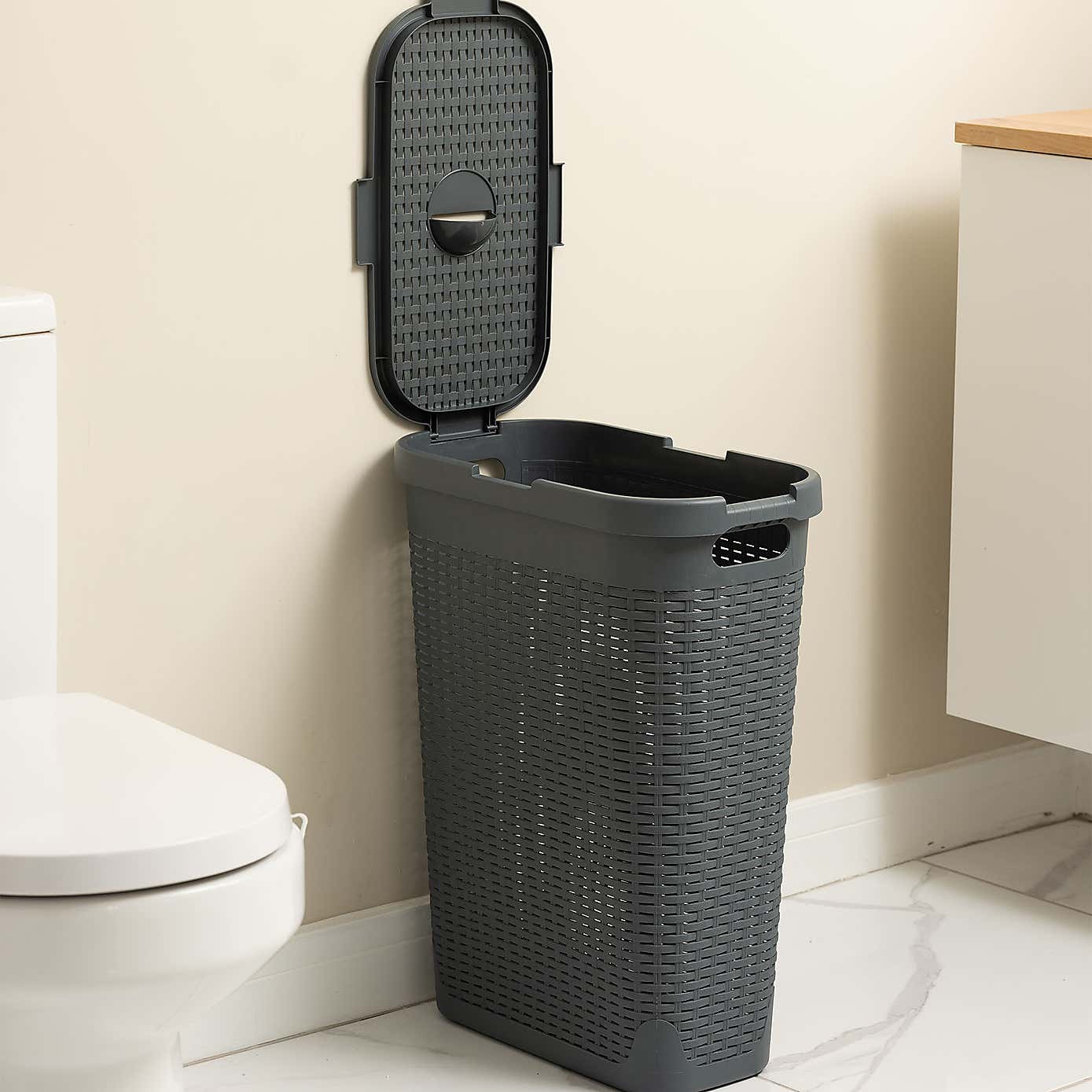 Addis Rattan Slim Natural Laundry Basket