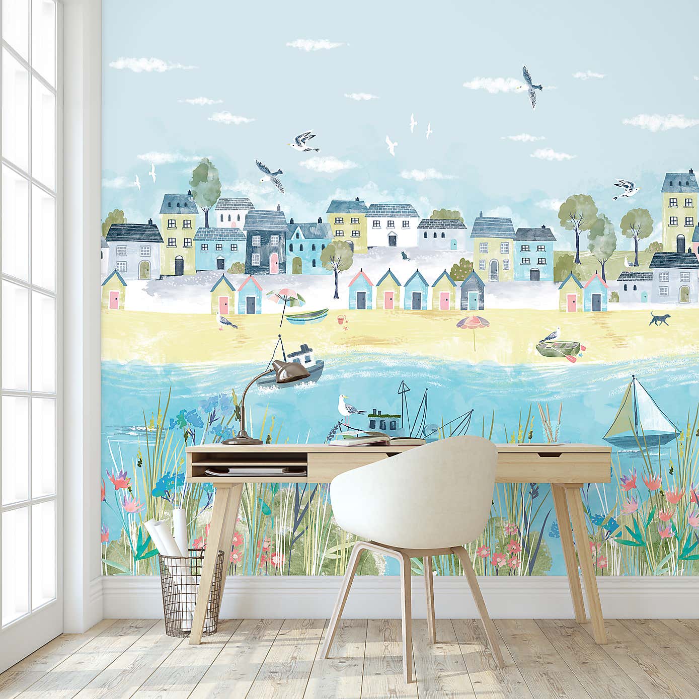 Coastal Town Wall Mural