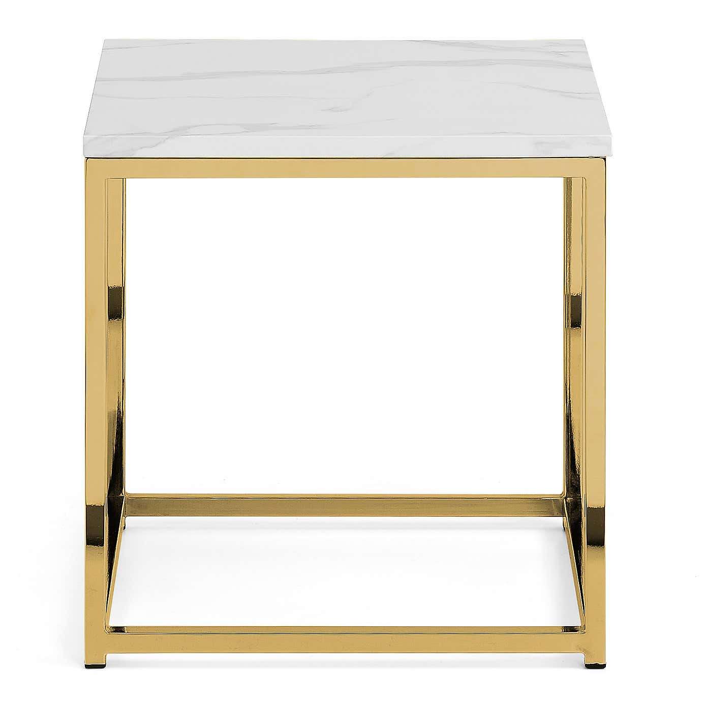 Scala Marble Effect Gold Lamp Table