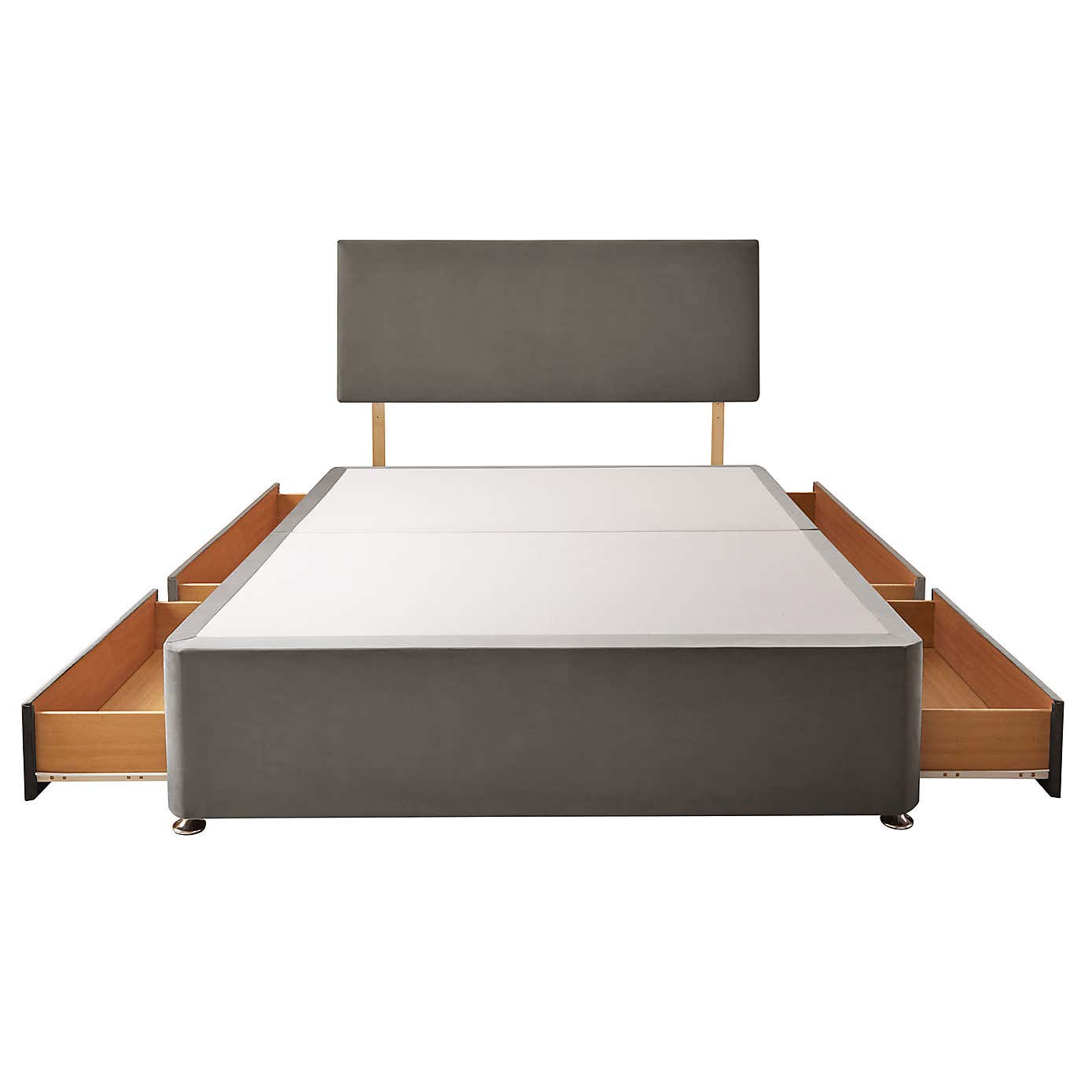 Silentnight 2 Drawer Divan Bed With Velvet Paris Headboard