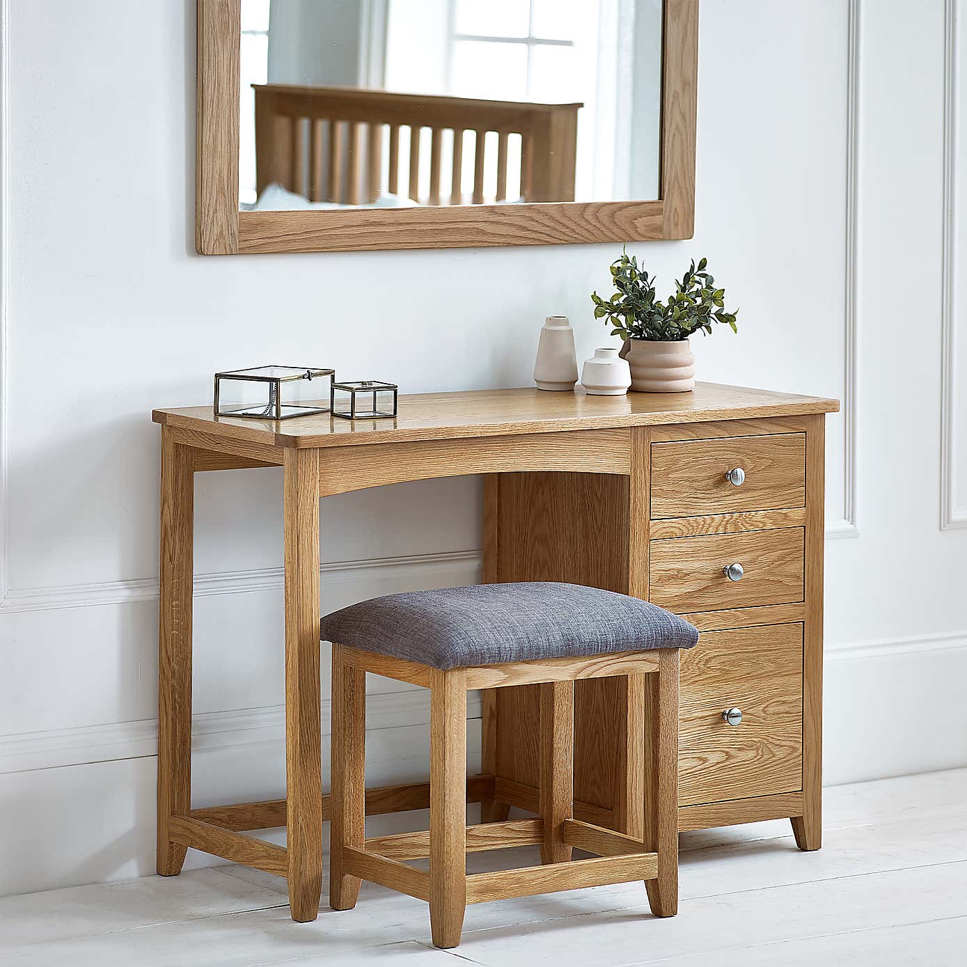 Jenkins Single Dressing Table and Stool, Oak