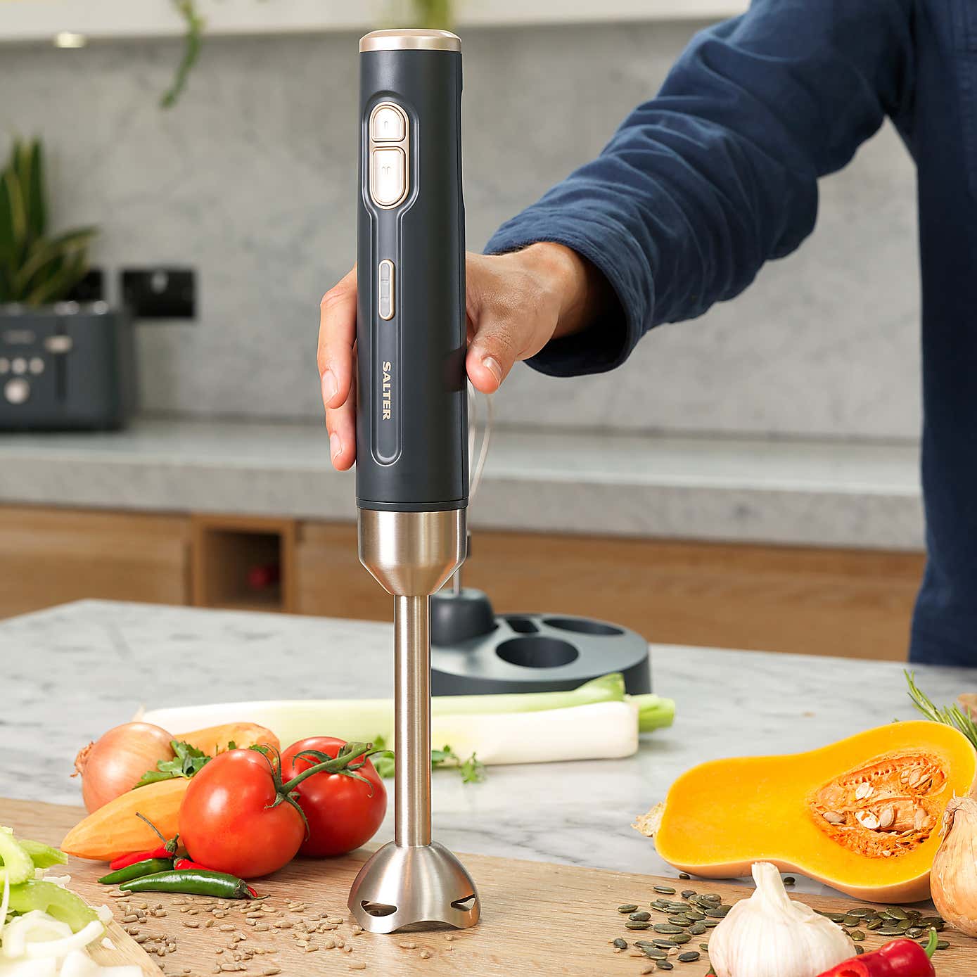 Salter Cordless 2 in 1 Blender Grey