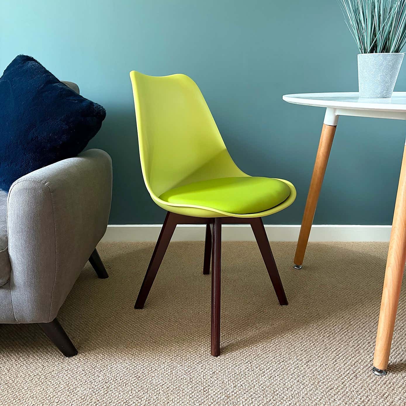 Fusion Living Soho Plastic Dining Chair with Squared Legs