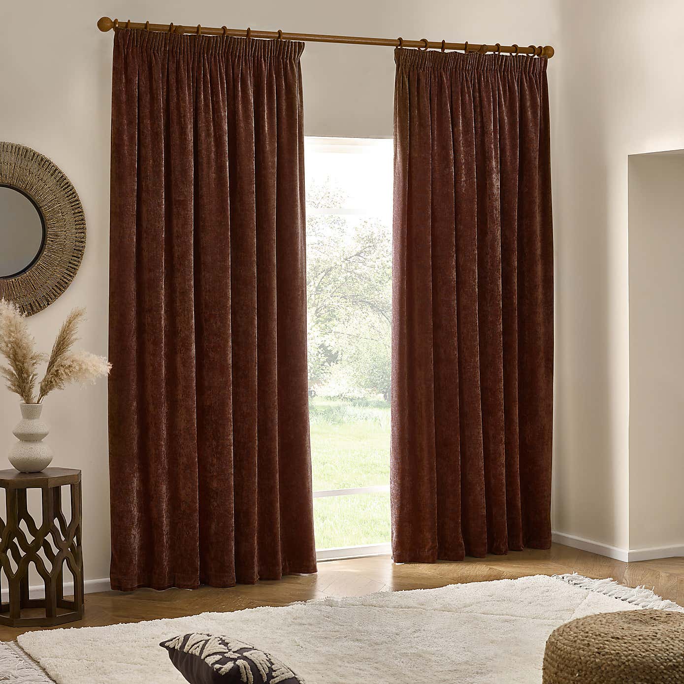 Yard Heavy Chenille Pencil Pleat Curtains