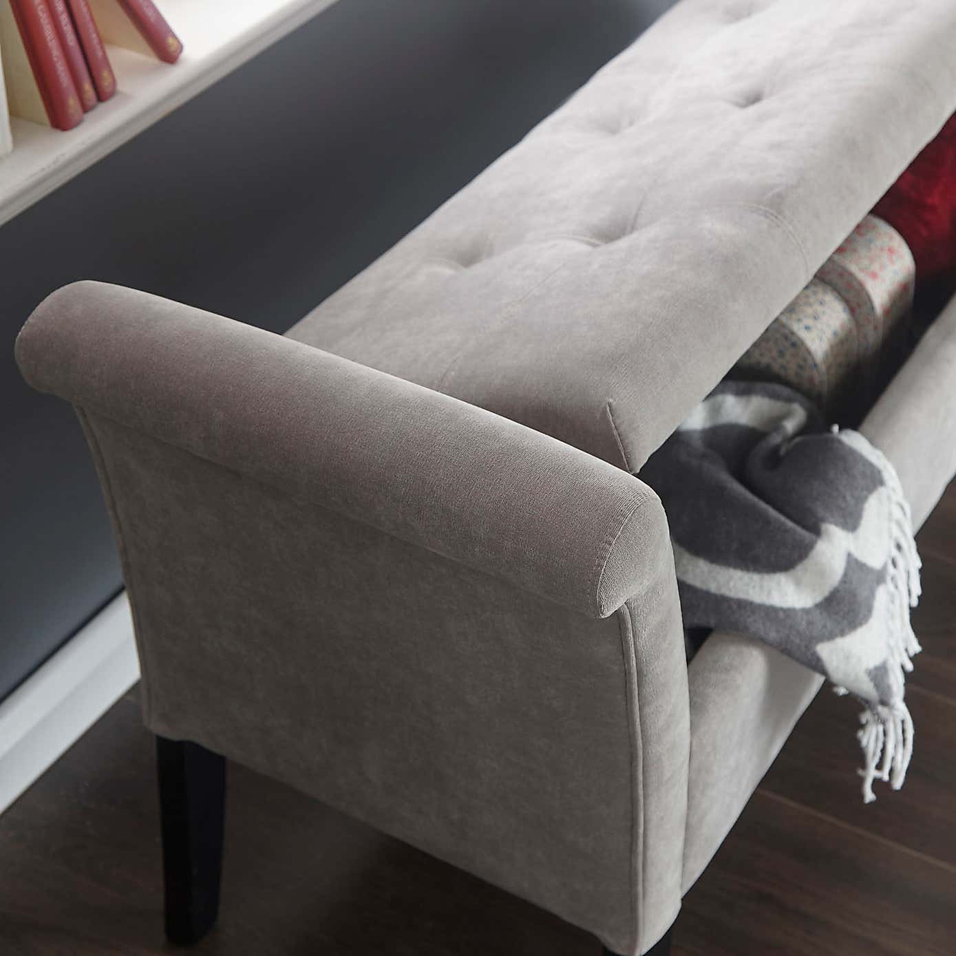 Balmoral Grey Chenille Window Seat