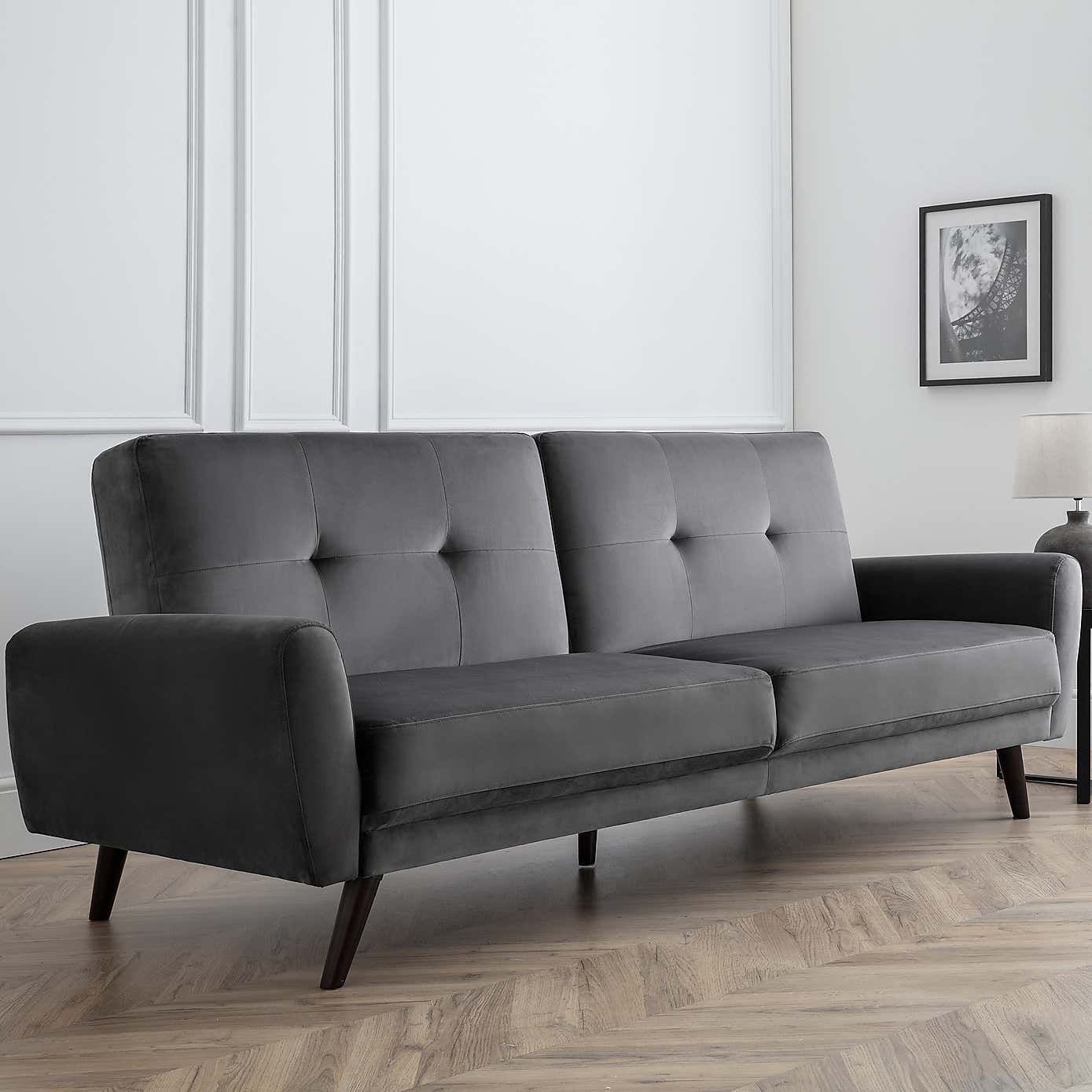 Monza Velvet Clic Clac Double Sofa Bed