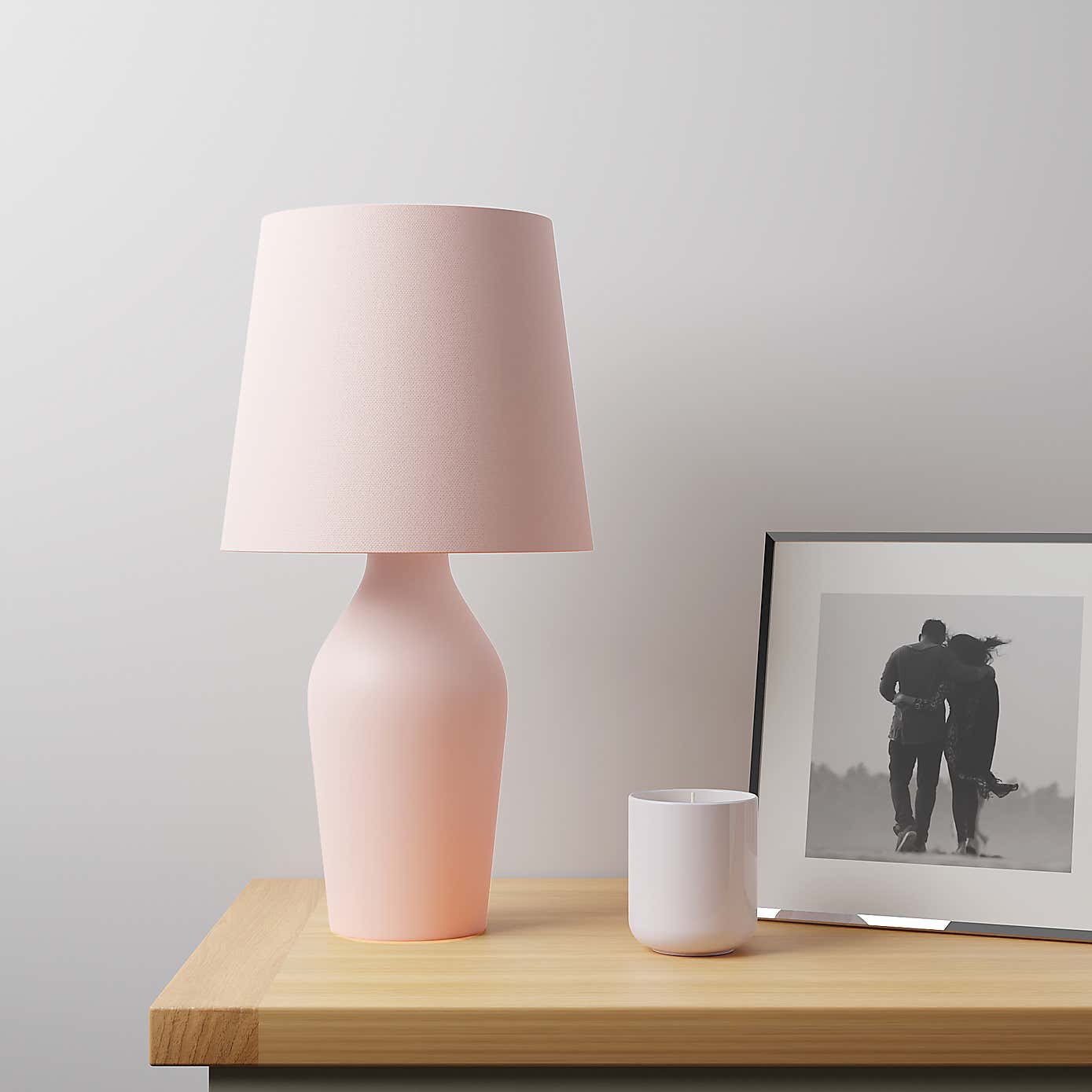 Ava Stoneware Blush Pink Table Lamp