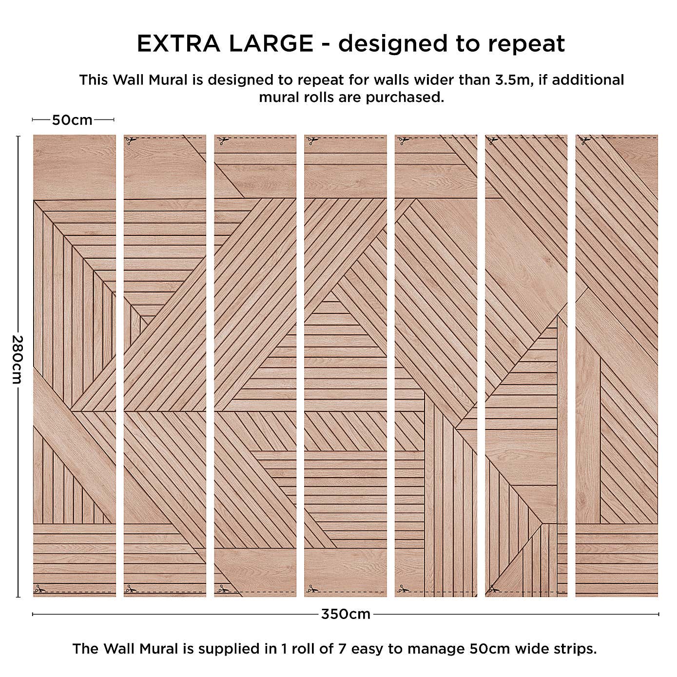 Geometric Wooden Panelling Mural