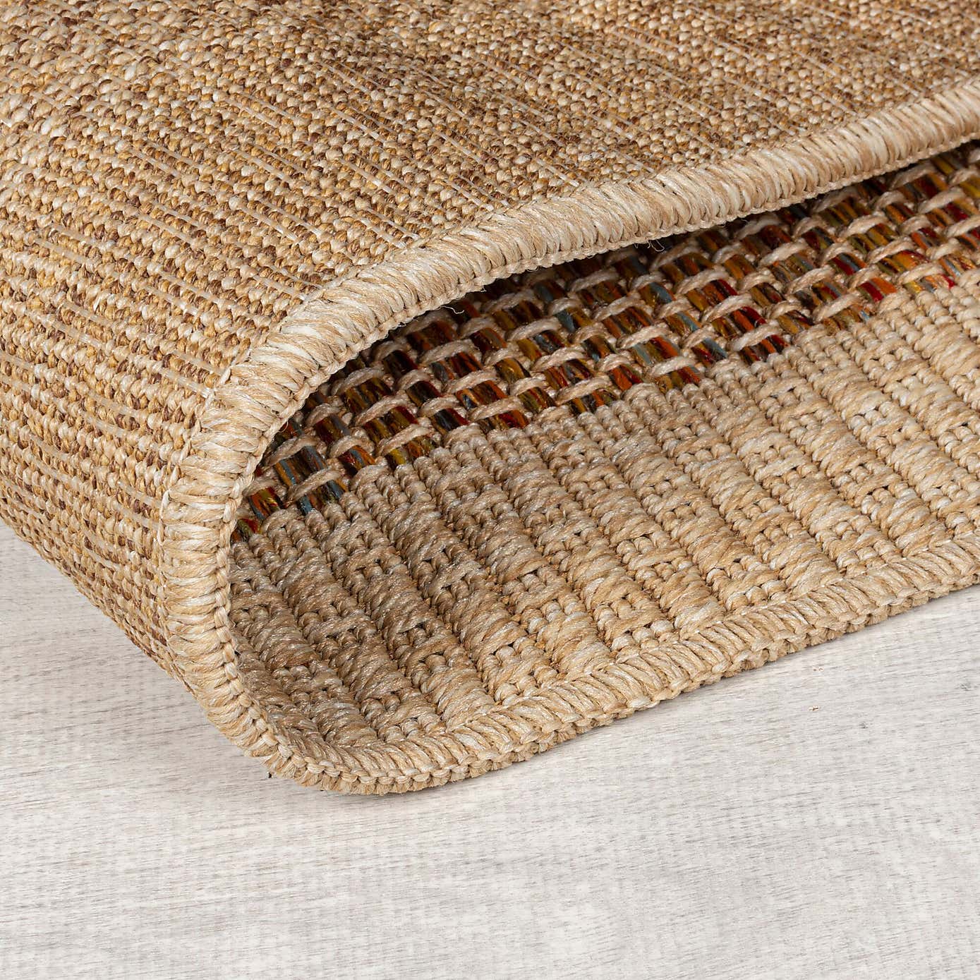 Stripe Border Indoor Outdoor Oval Rug