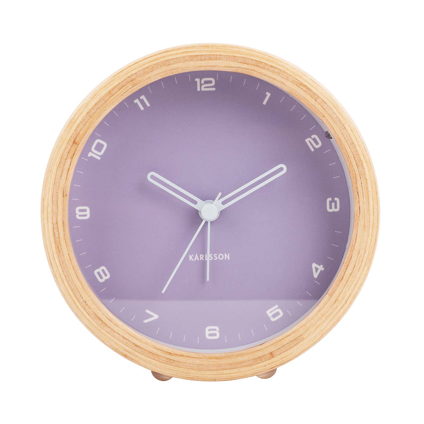 Karlsson Gentle Round Wooden Alarm Clock
