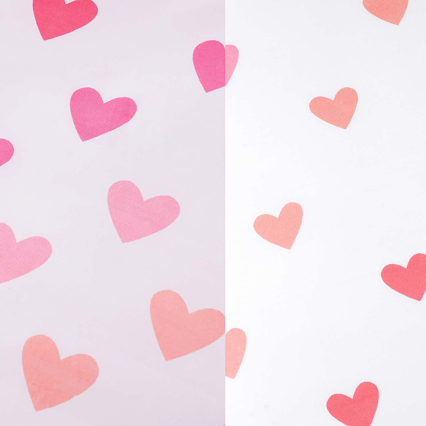 Catherine Lansfield Set of 2 Hearts and Stripes Reversible Duvet Cover and Pillowcase Sets