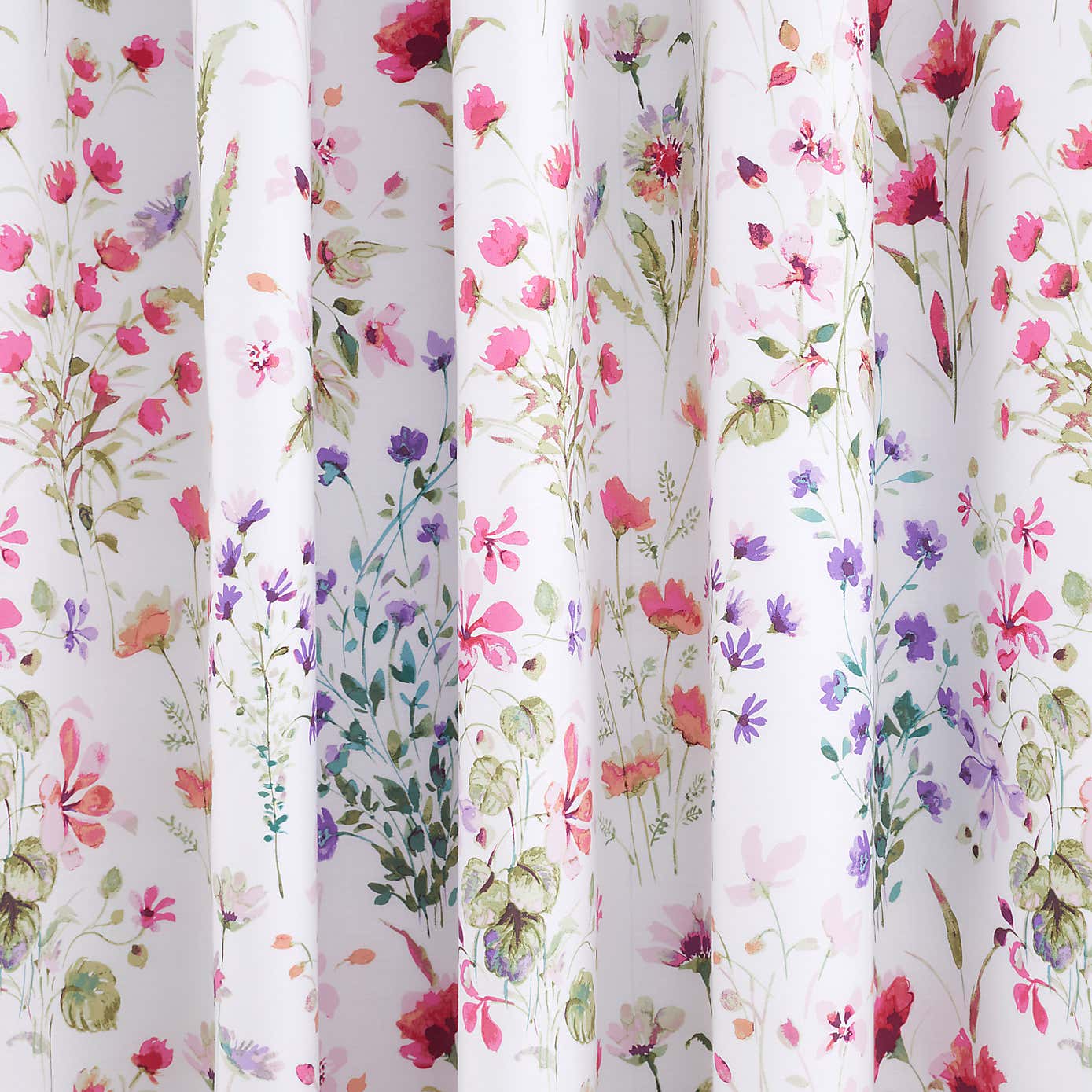 Watercoloured Floral Blackout Eyelet Curtains