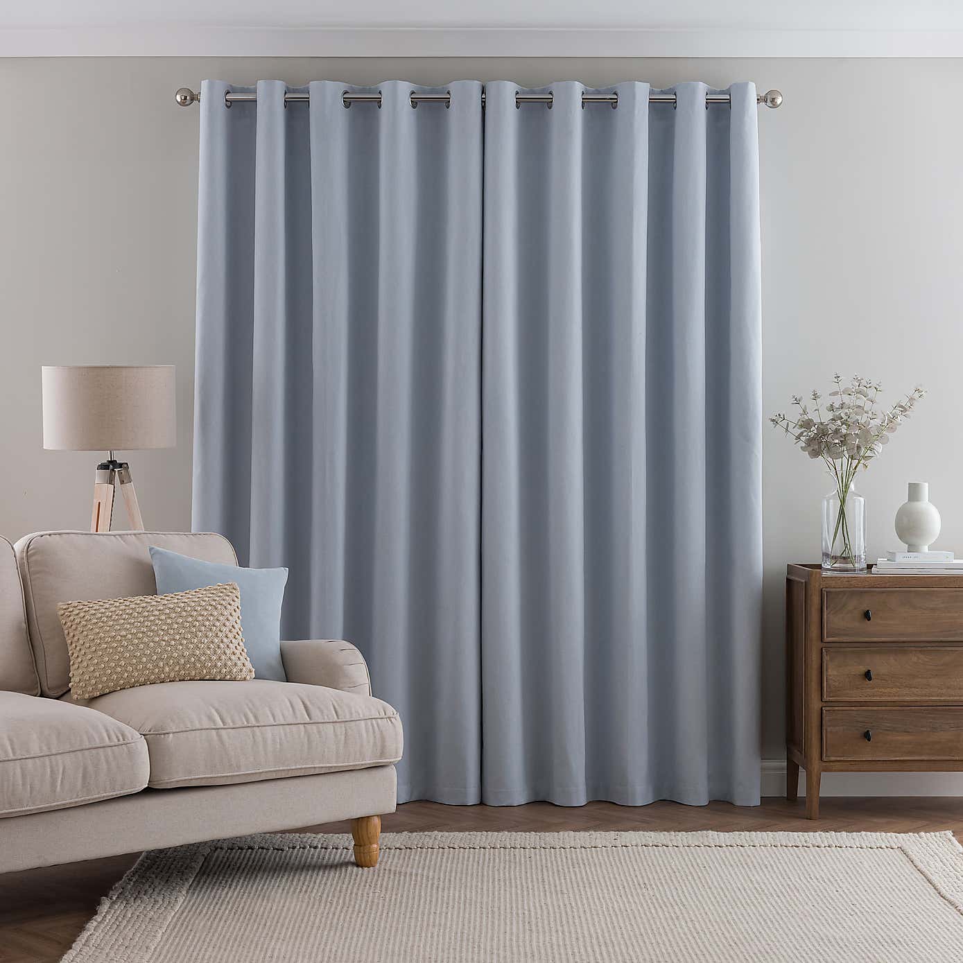 Luna Brushed Blackout Eyelet Curtains