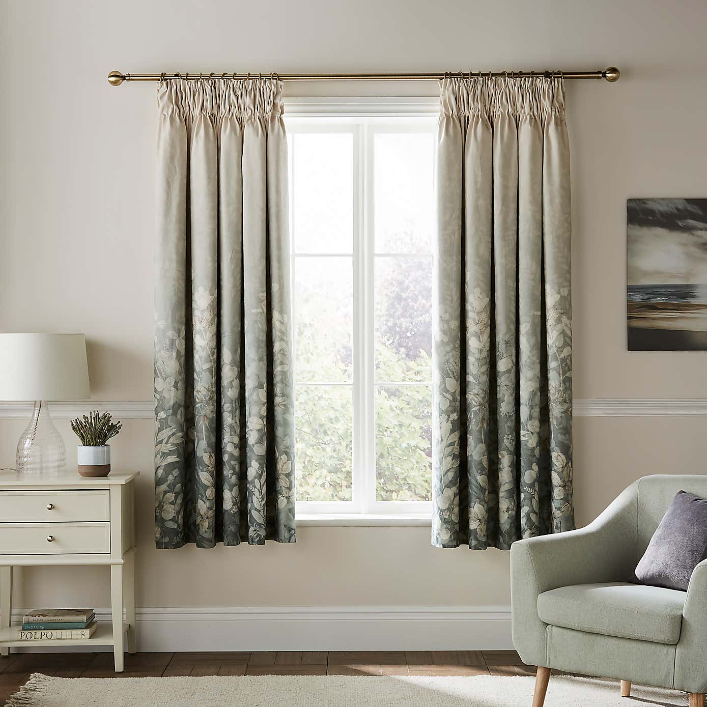 Dorma Whispering Leaves Pencil Pleat Blackout Curtains