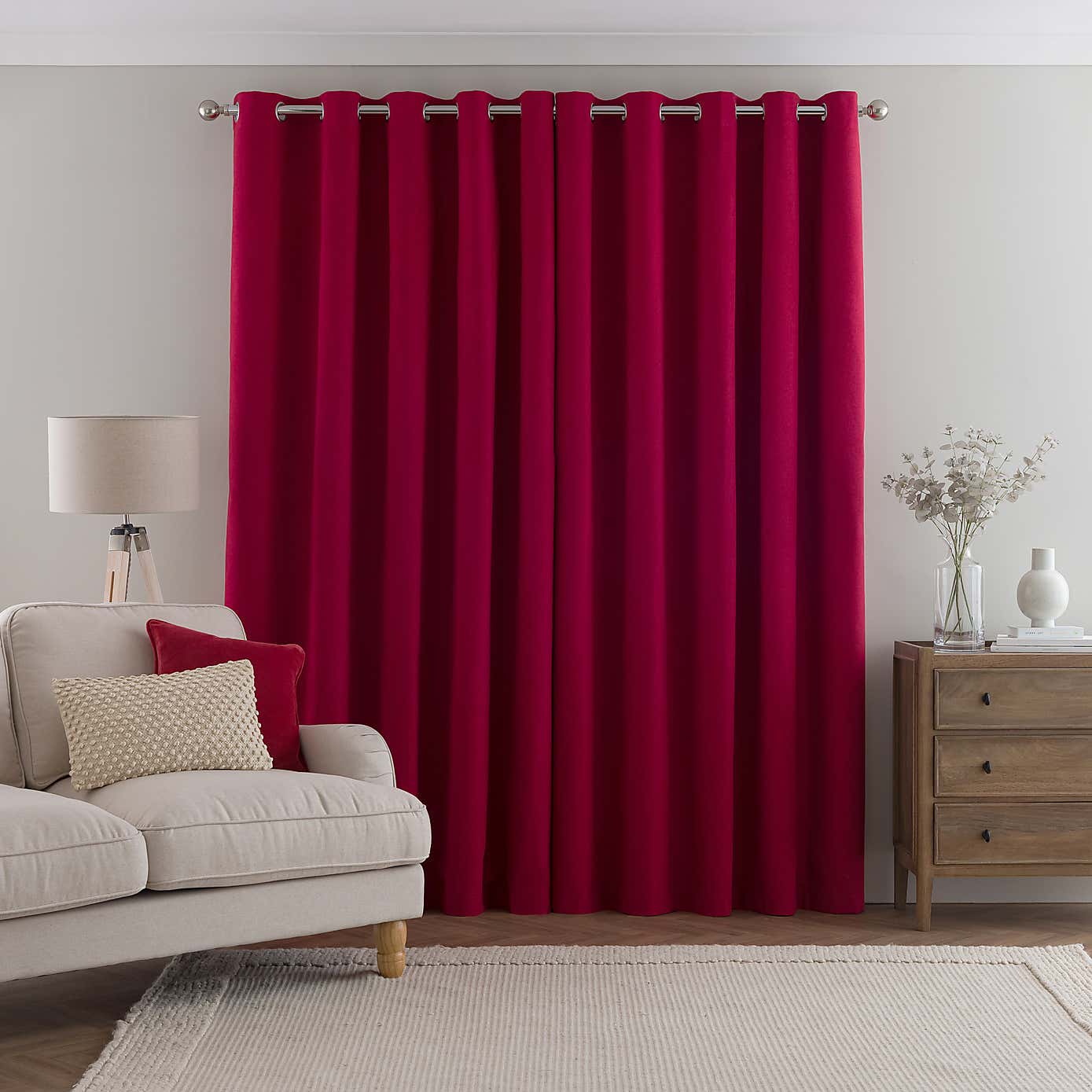 Luna Brushed Blackout Eyelet Curtains