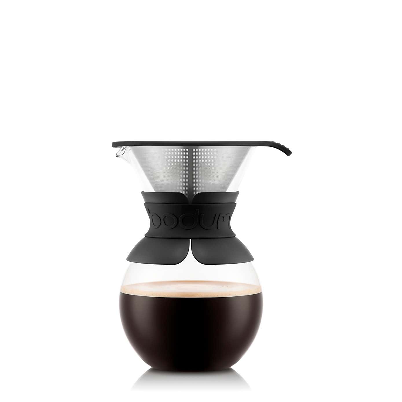 Bodum Black Pour Over Coffee Maker with Permanent Filter, 1L