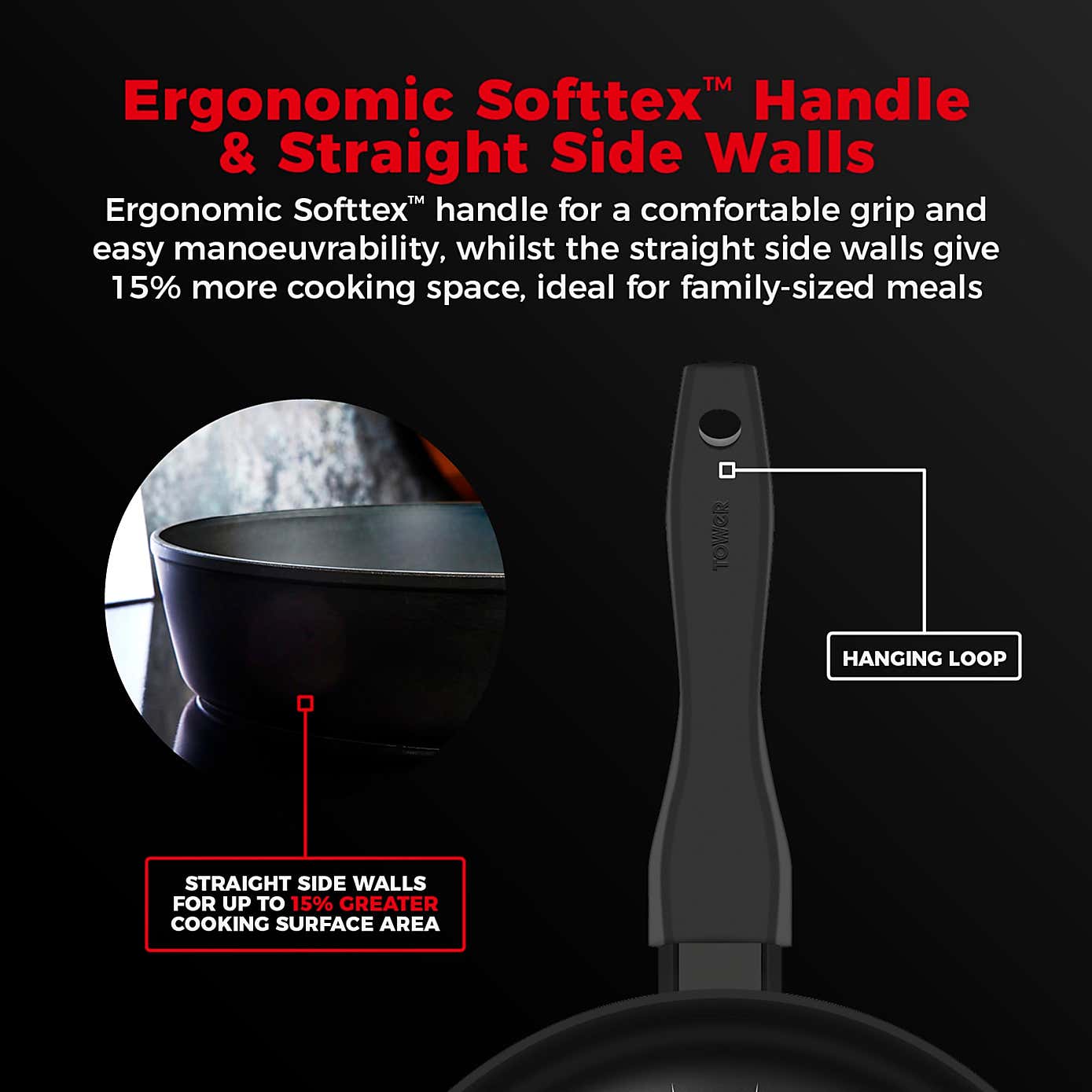 Tower Smart Start Non-Stick Forged Aluminium Frying Pan, 28cm