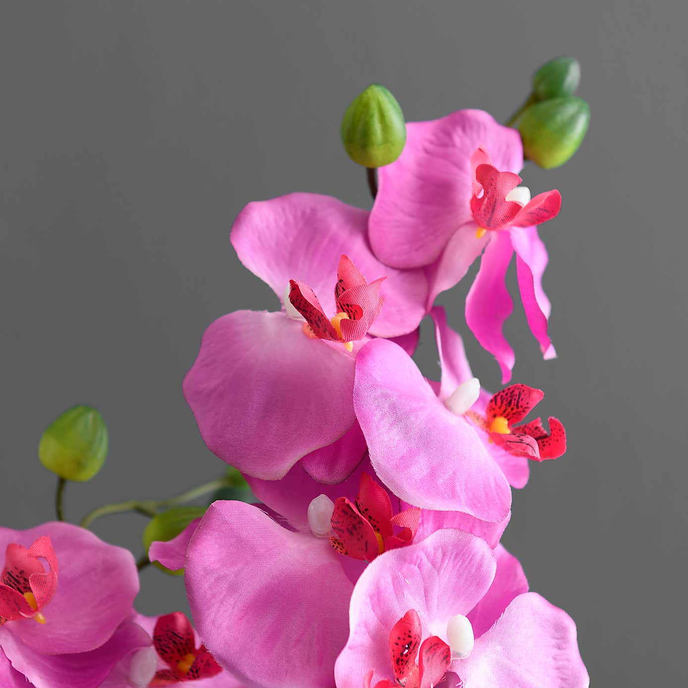 Artificial Pink Orchid in Silver Plant Pot
