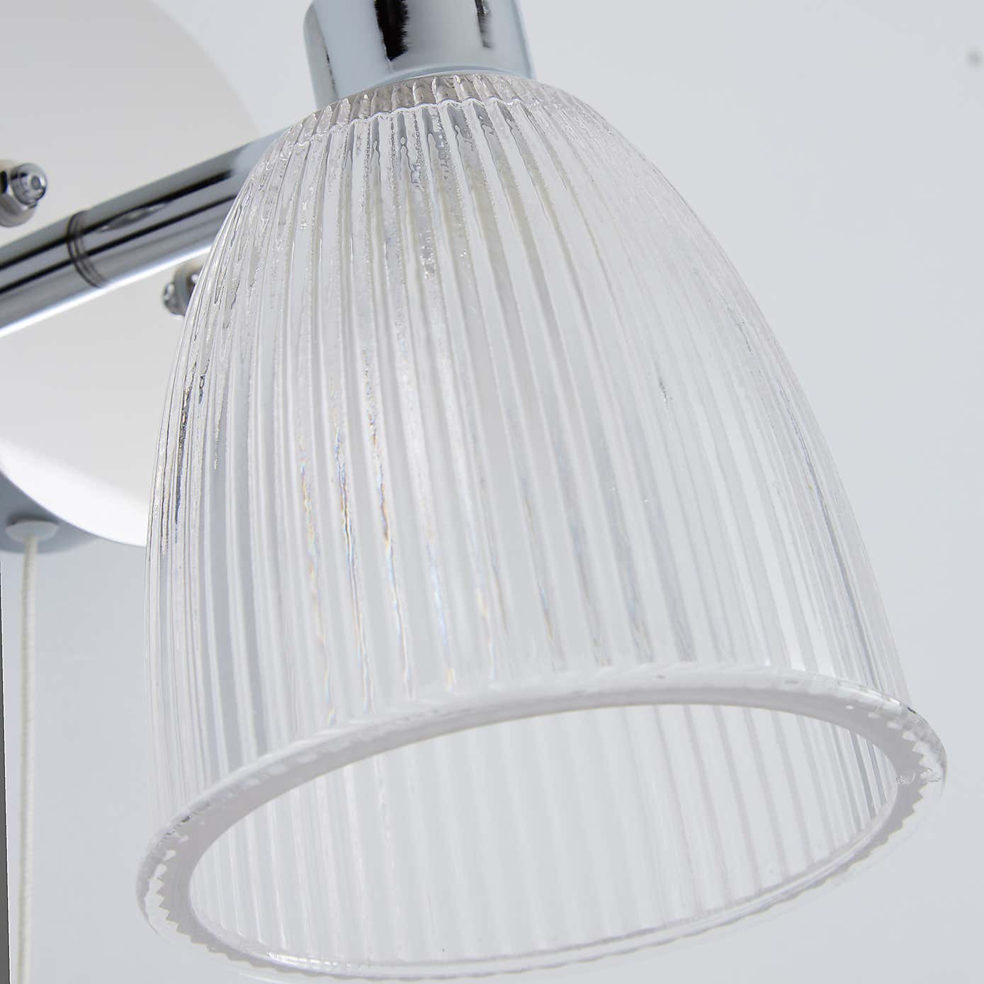 Bremont Ribbed Glass Bathroom Wall Light