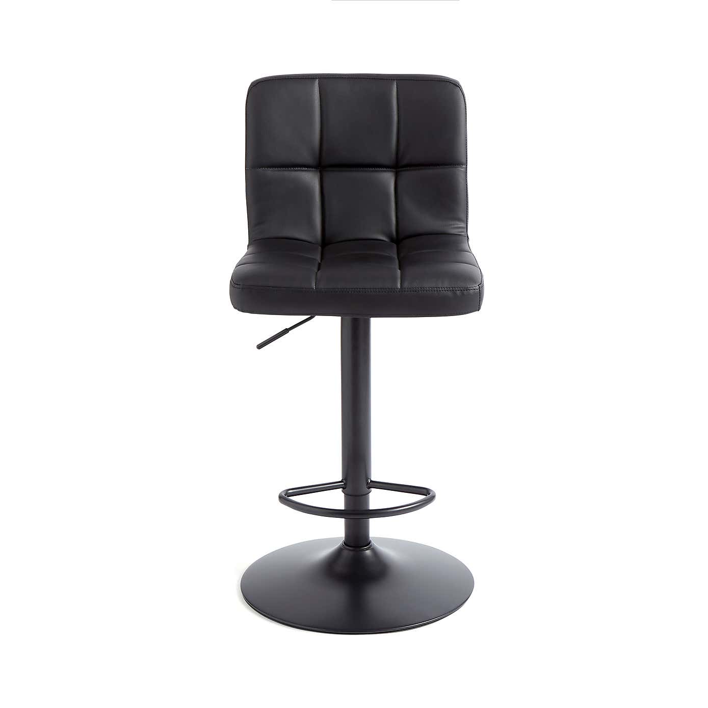 Jasmine Adjustable Height Swivel Bar Stool, Faux Leather