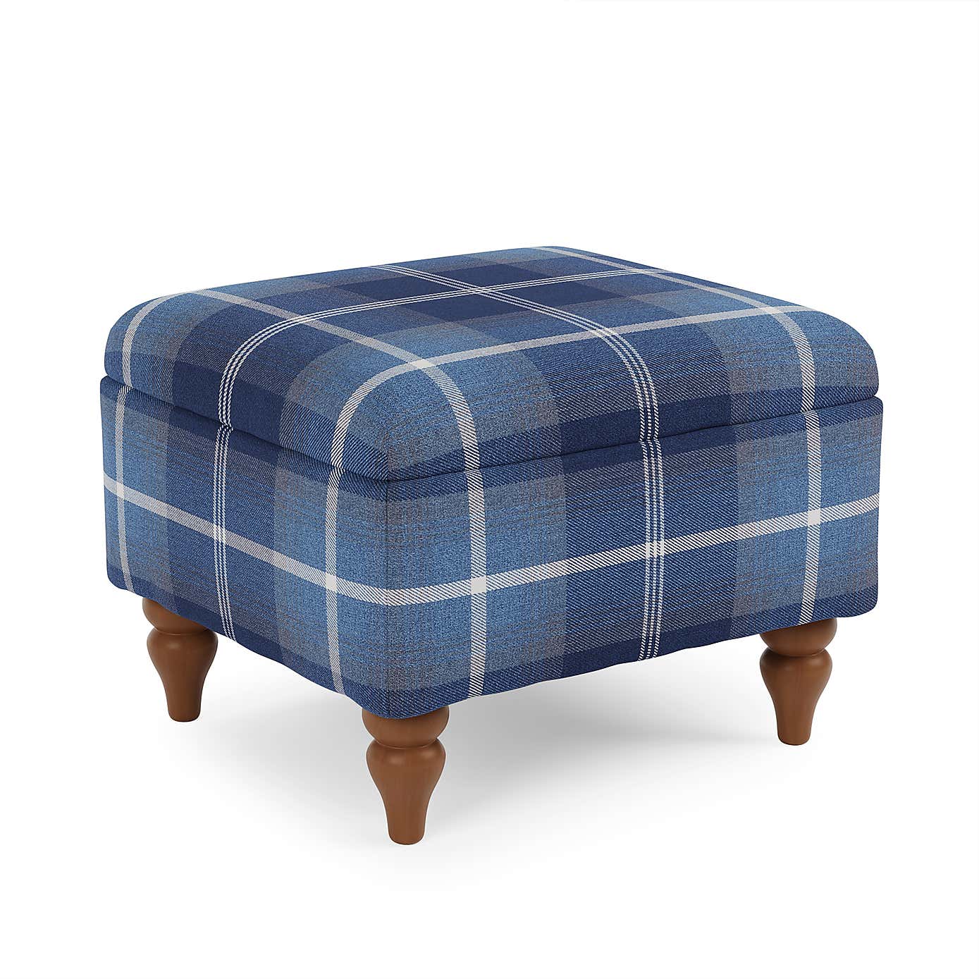 Oswald Check Storage Footstool Tapered Leg