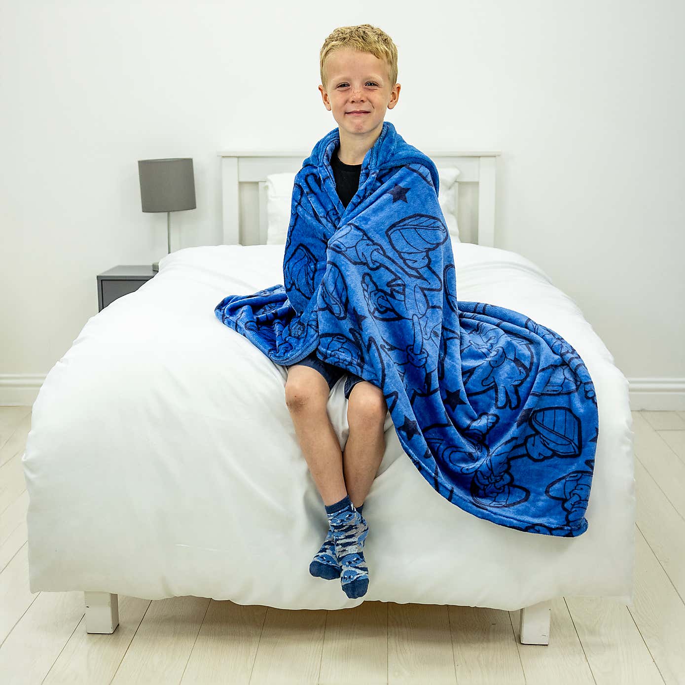 Kids Sonic Grin Hooded Fleece Blk