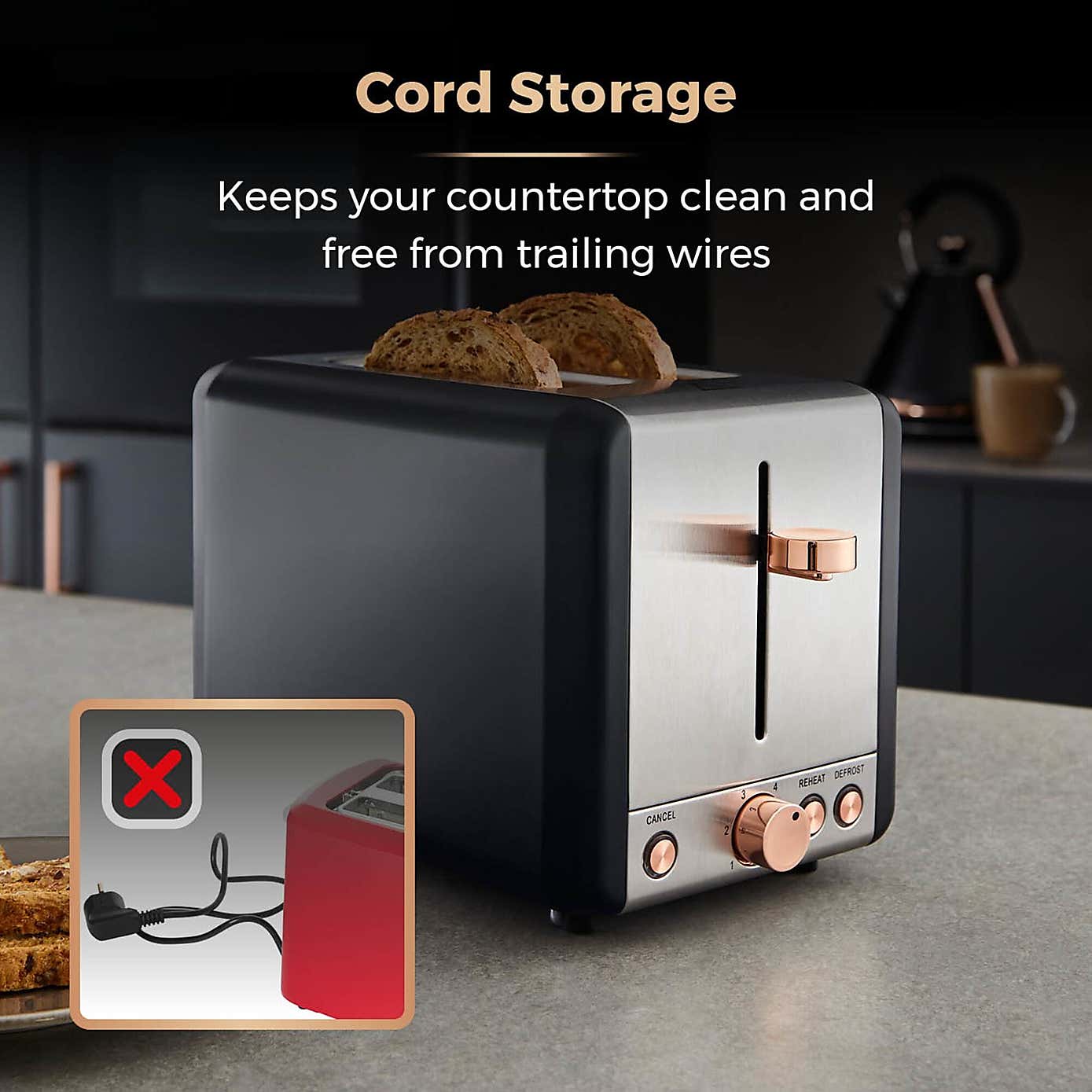 TOWER Cavaletto 2 Slice Toaster