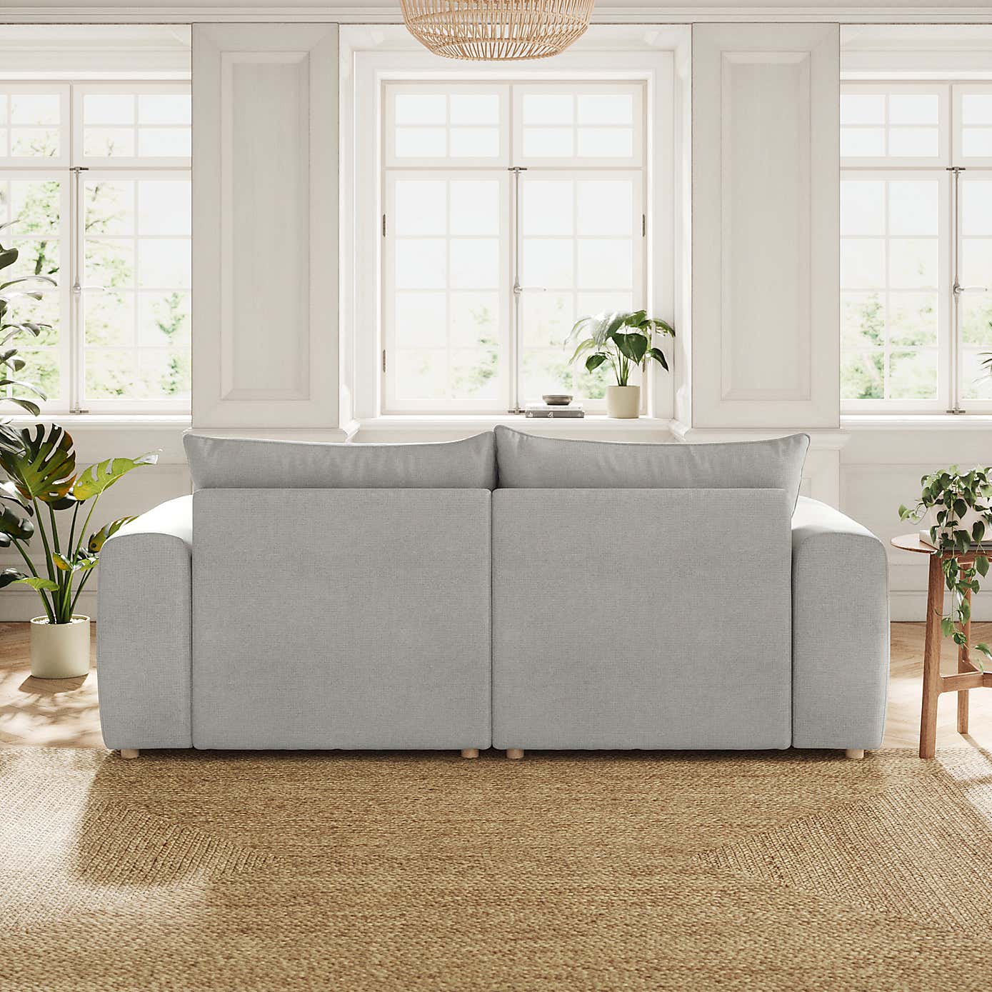 Austin Tonal Weave 4 Seater Sofa, Silver