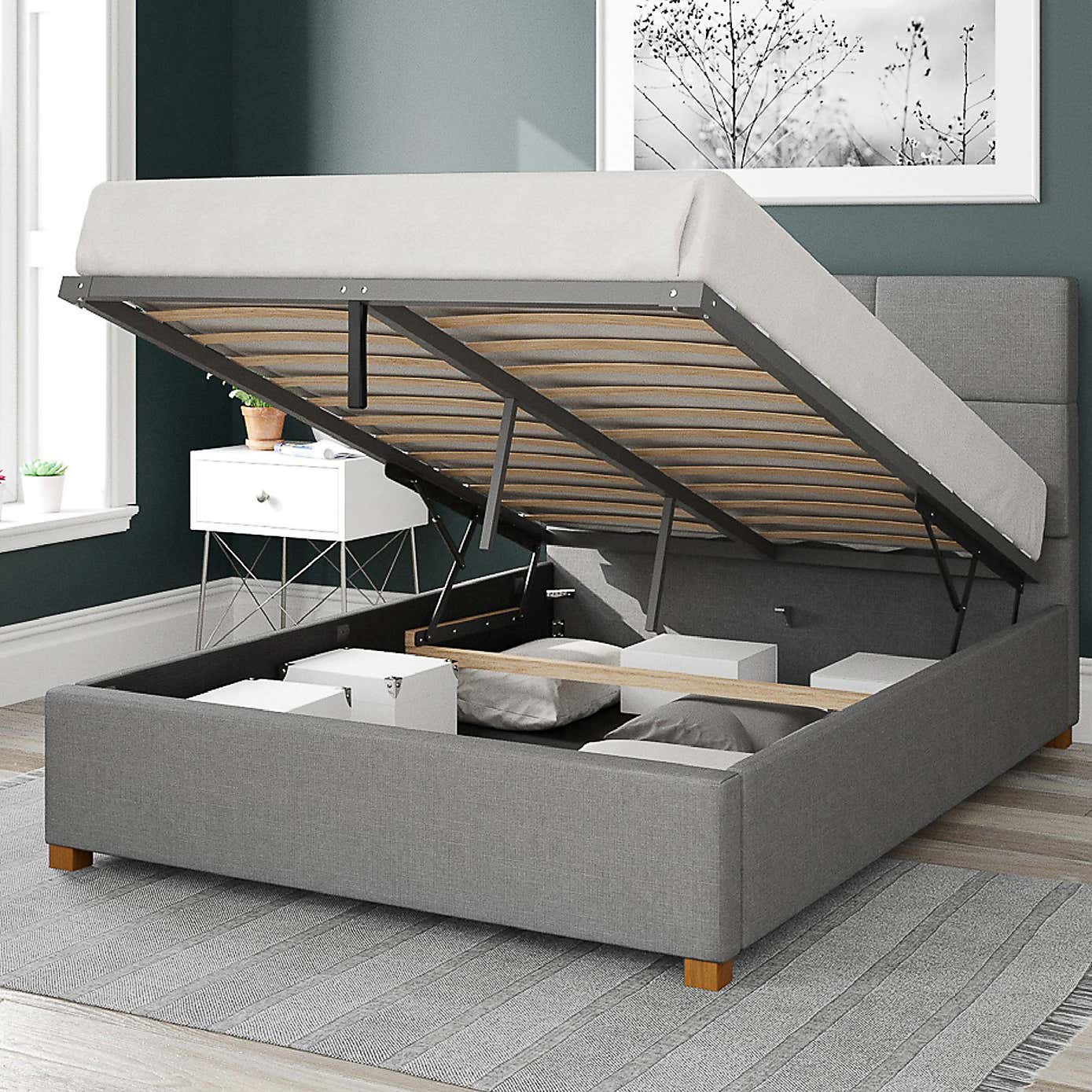 Caine Eire Linen Ottoman Bed Frame