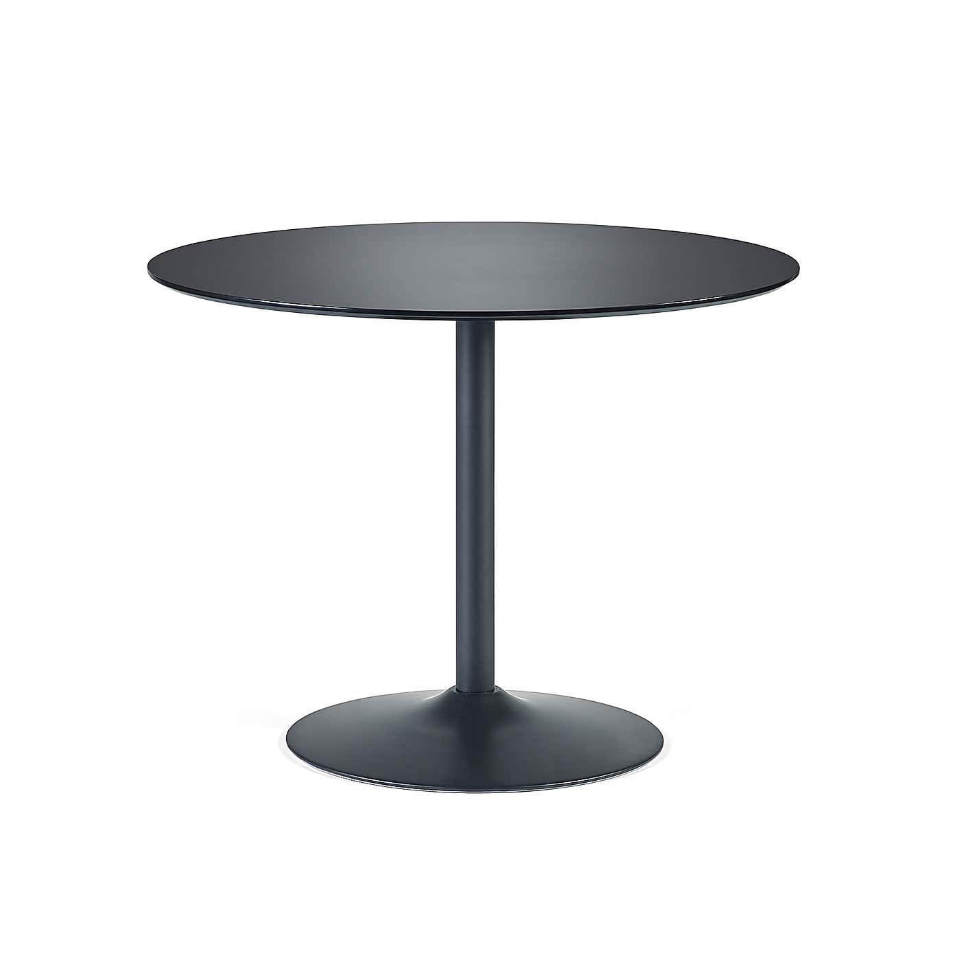 Nero 4 Seater Round Dining Table, 80cm