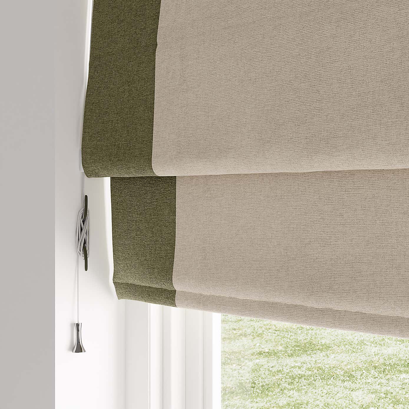 Luna Bordered Blackout Roman Blind