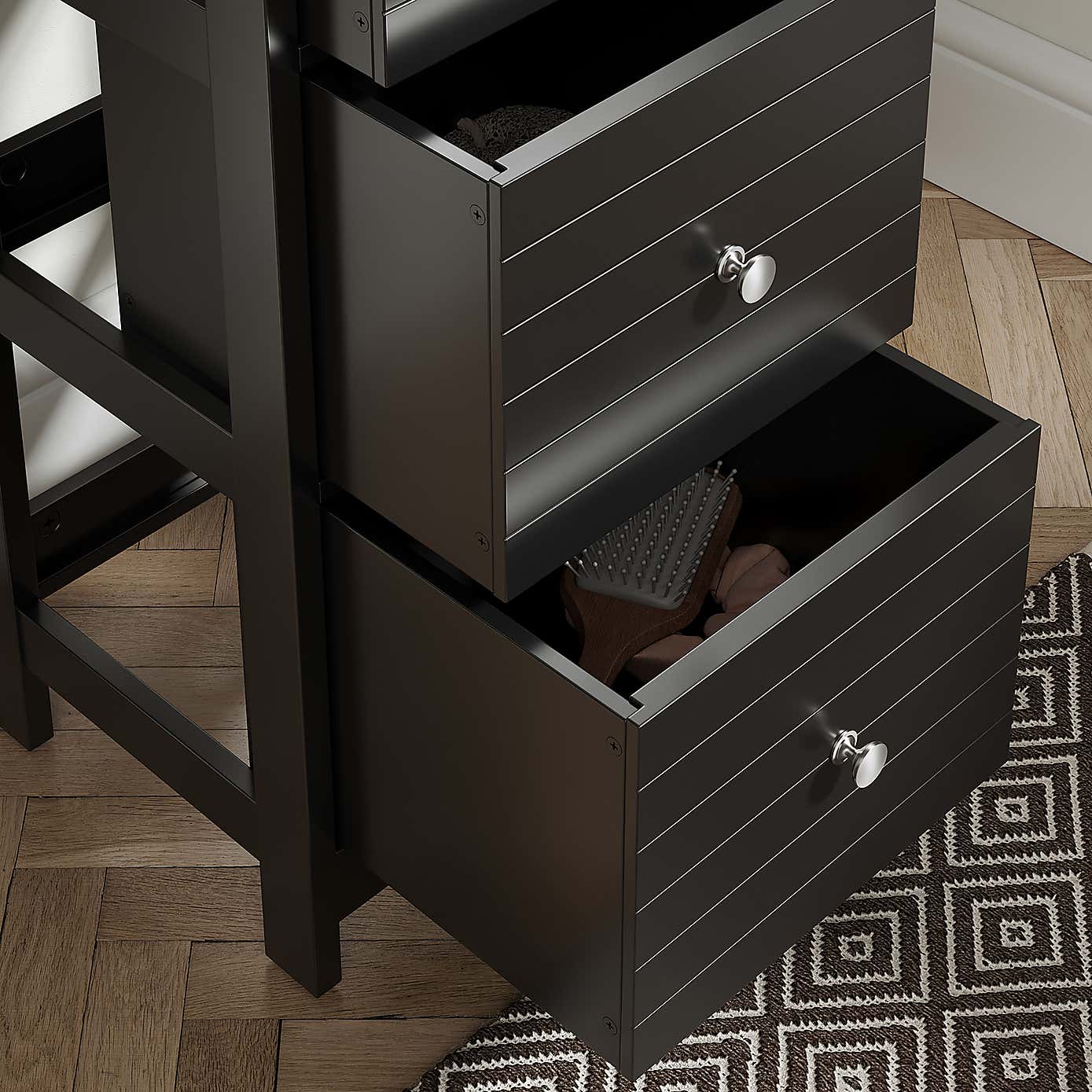 Nautical Black 3 Drawer Unit