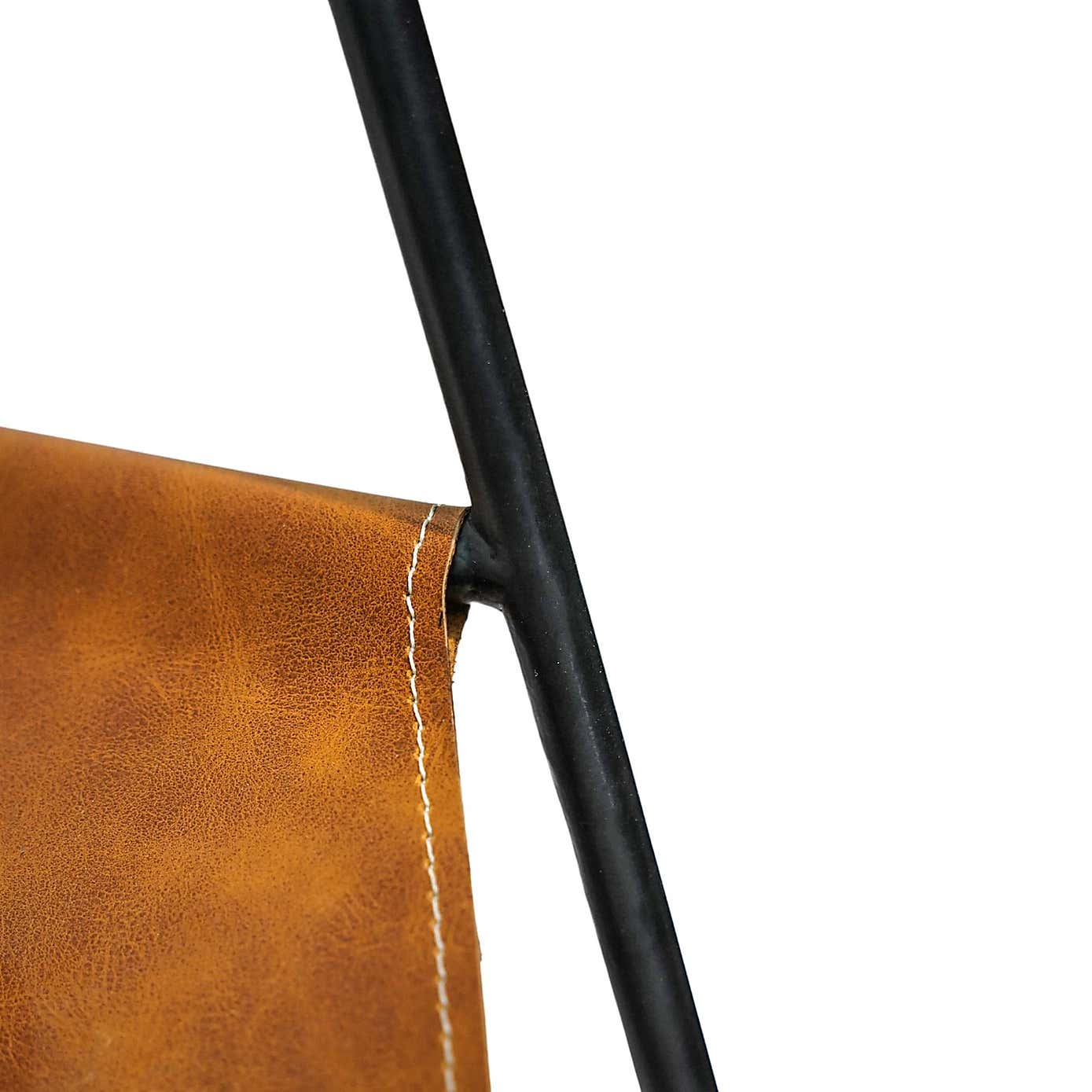 Contemporary Hanging Leather Kindling Holder
