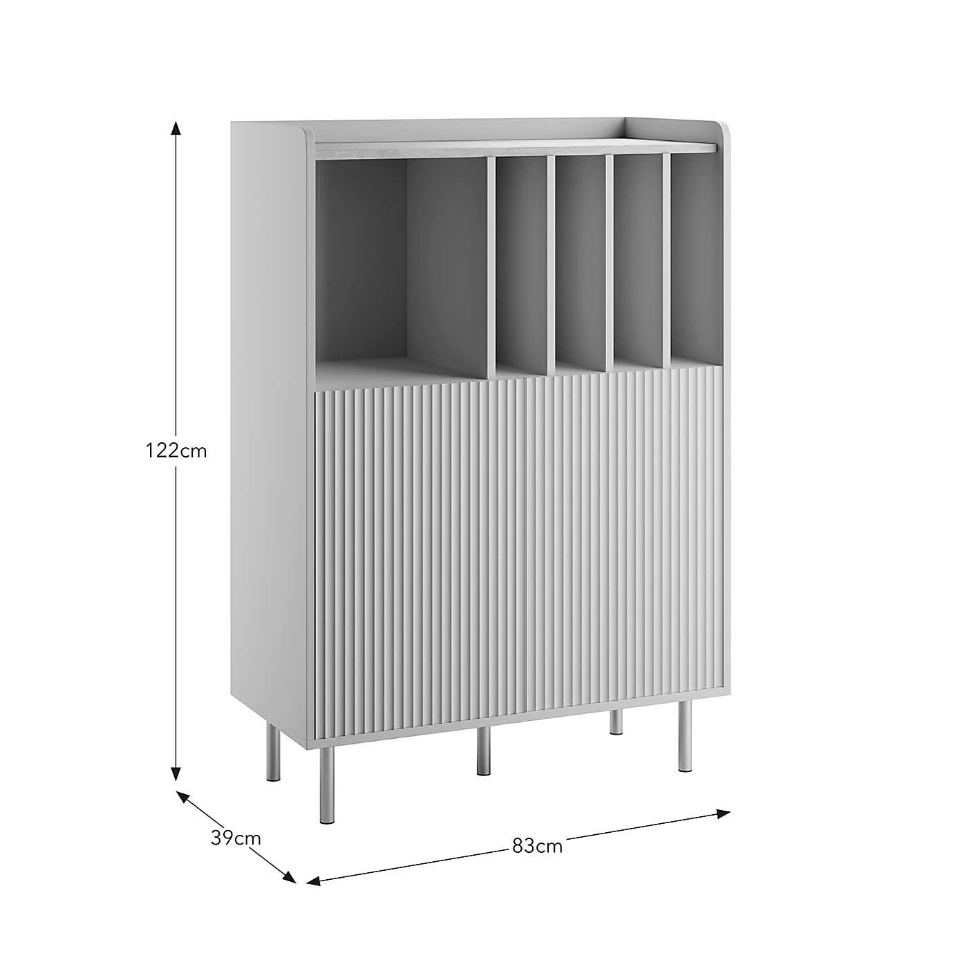 Georgi Vinyl Cabinet Grey