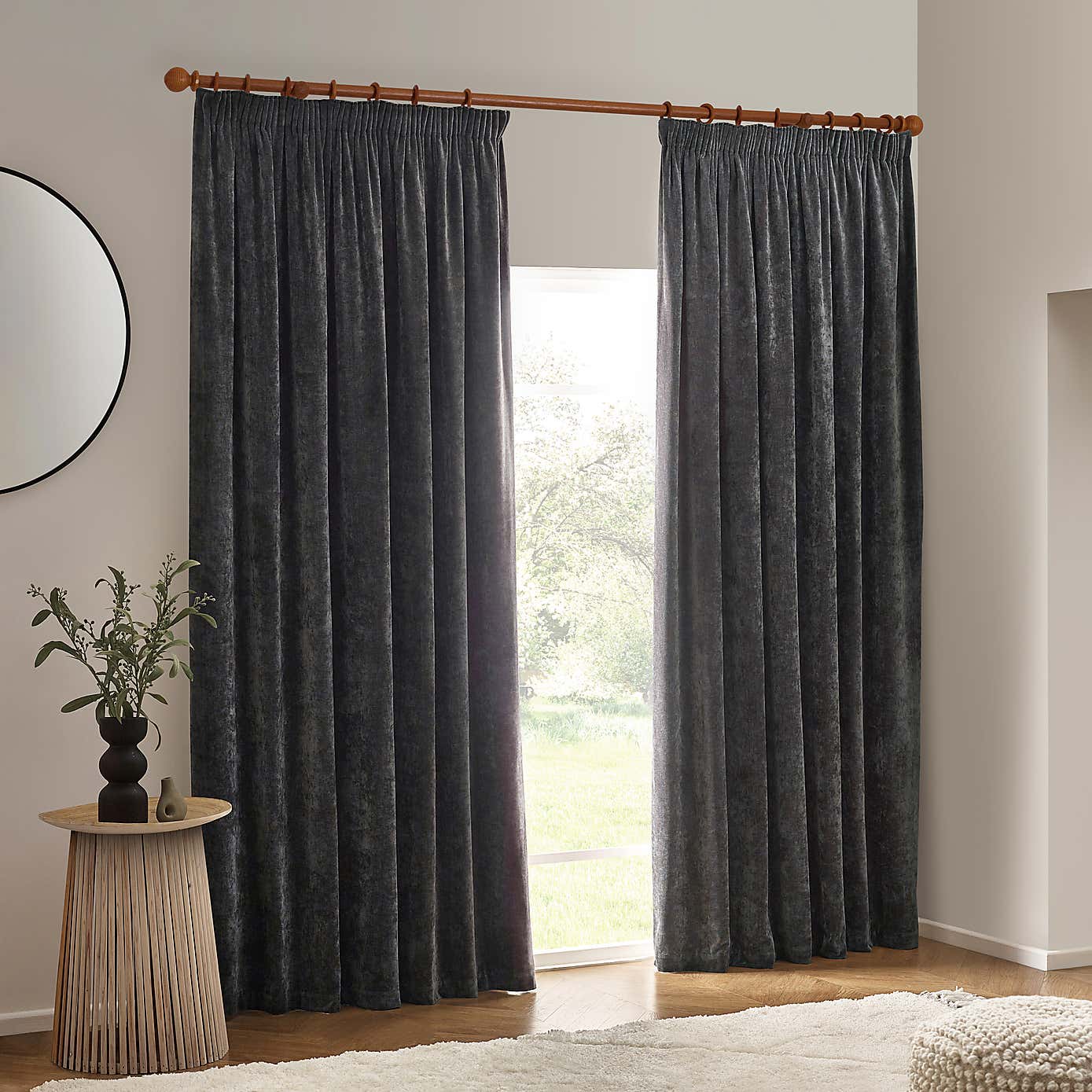 Yard Heavy Chenille Pencil Pleat Curtains