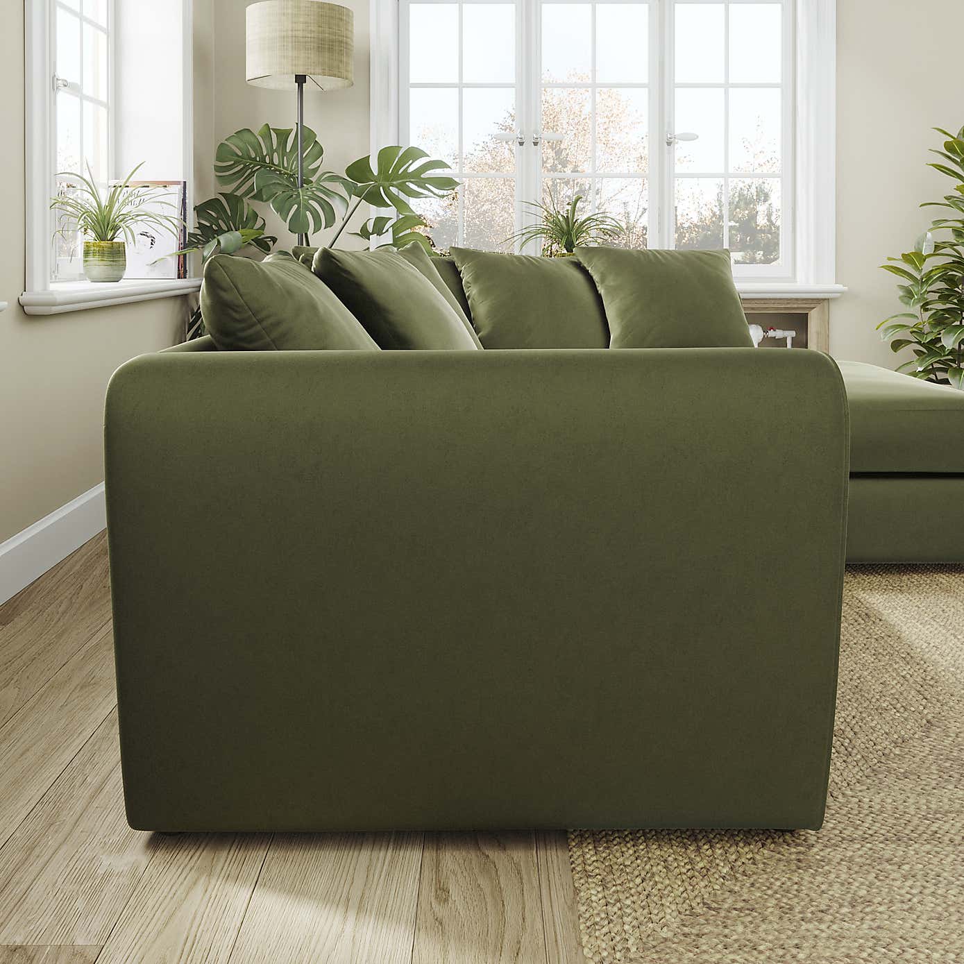 Blake Curved Arm Opulent Velvet Corner Chaise Sofa