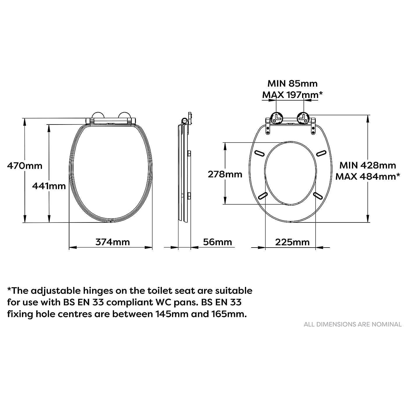 Croydex Kirkstone Grey Flexi Fix Oval Toilet Seat