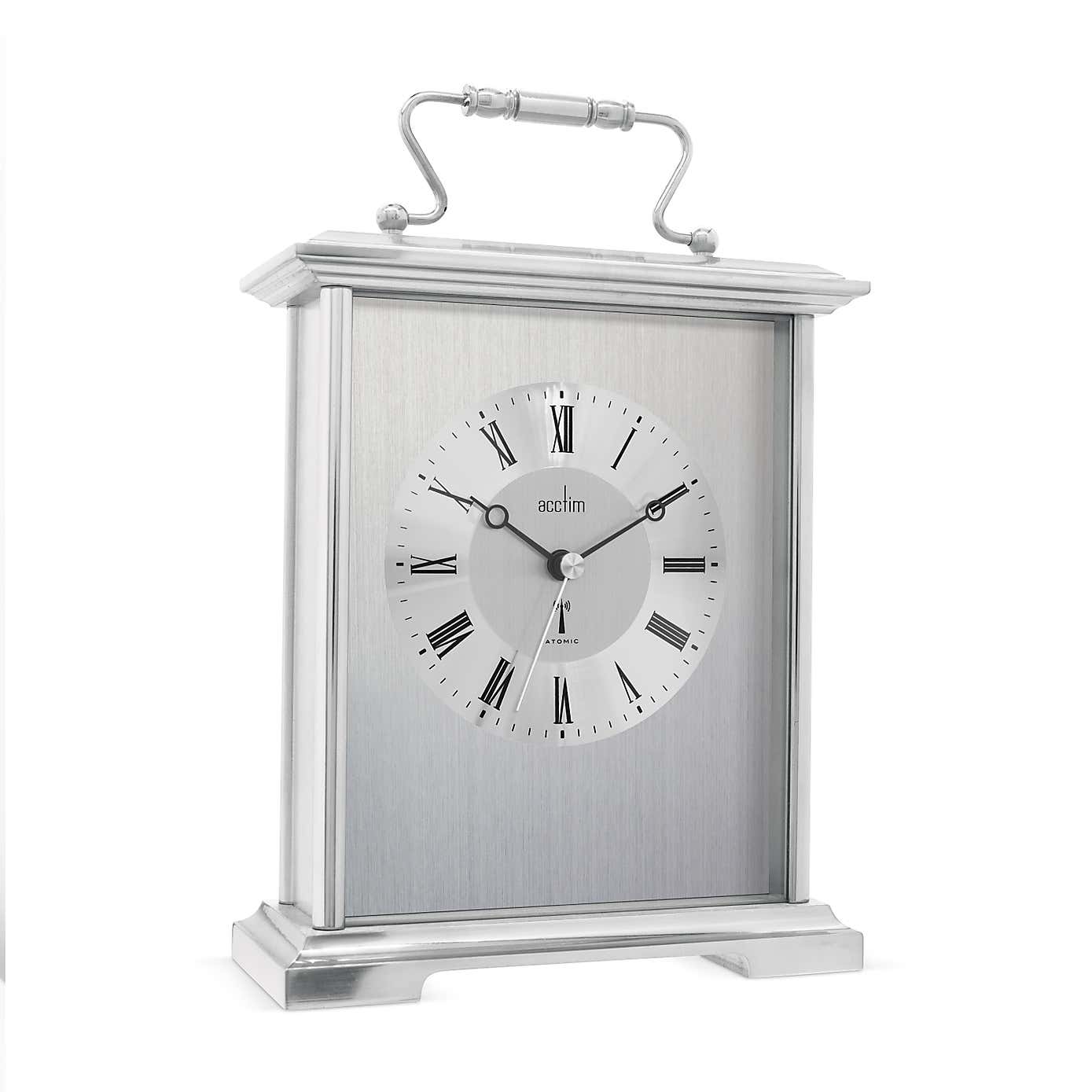 Acctim Althorp Mantel Clock Quartz Polished Metal Carriage Clock