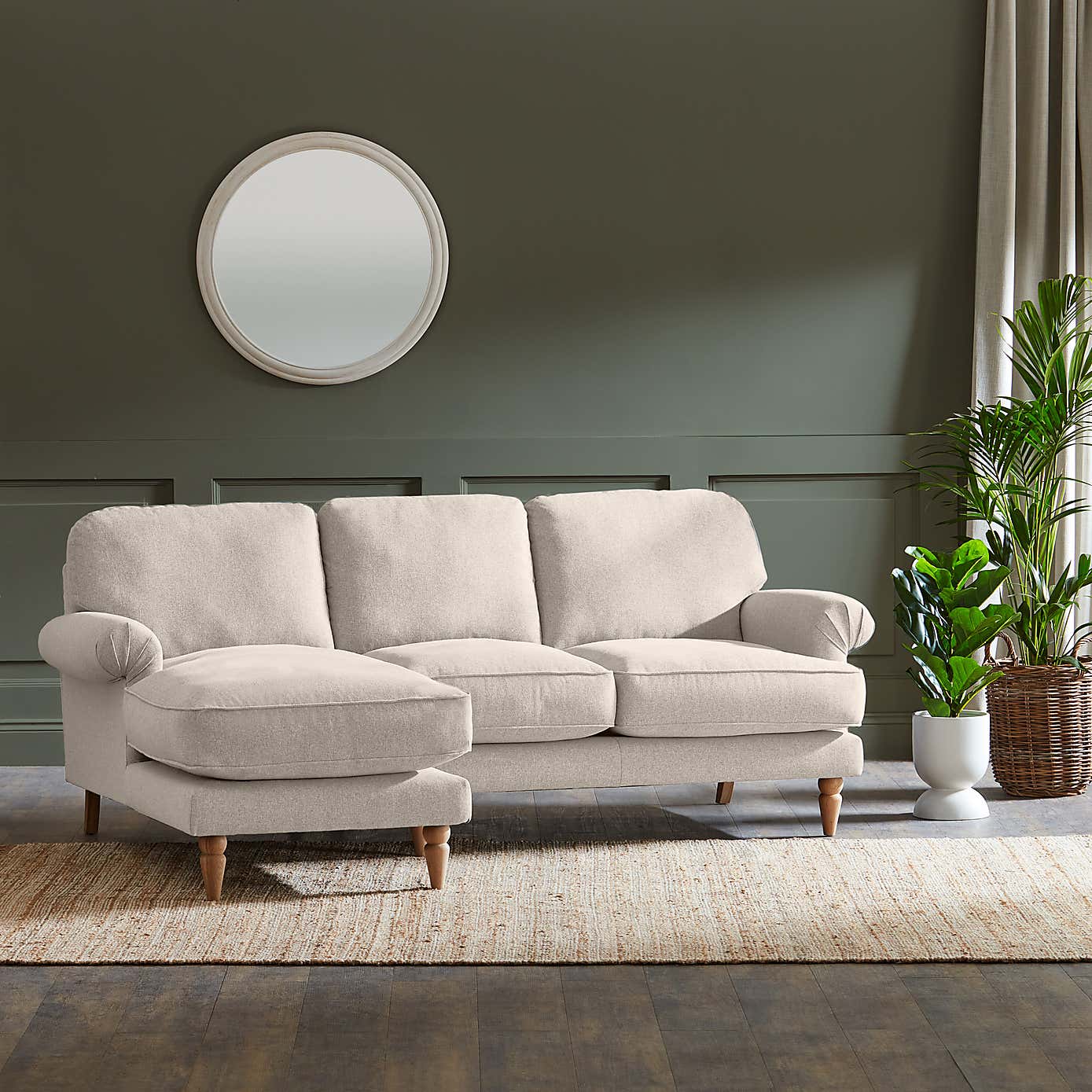 Jolene Soft Texture Corner Chaise Sofa