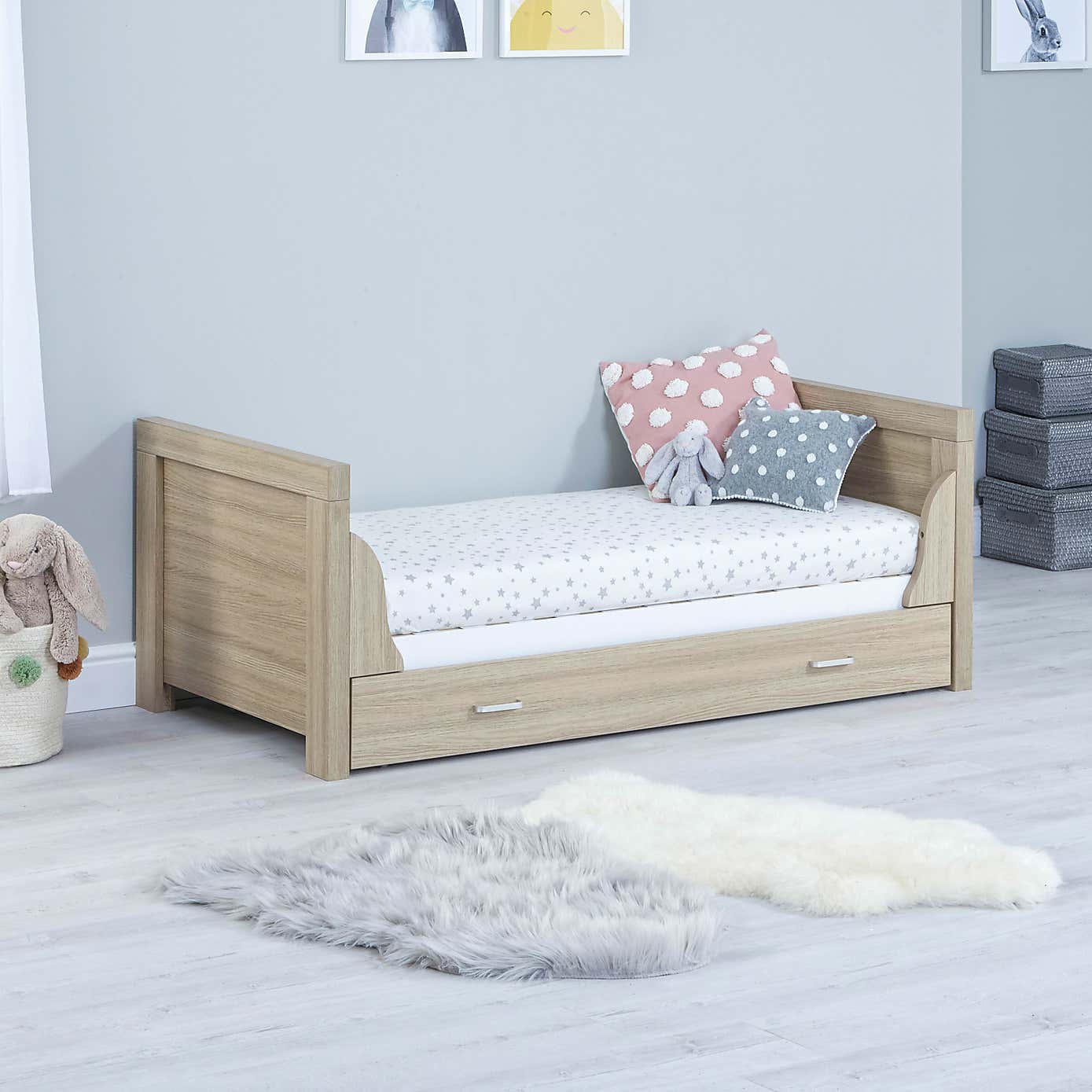 Babymore Luno Cot Bed with Drawer