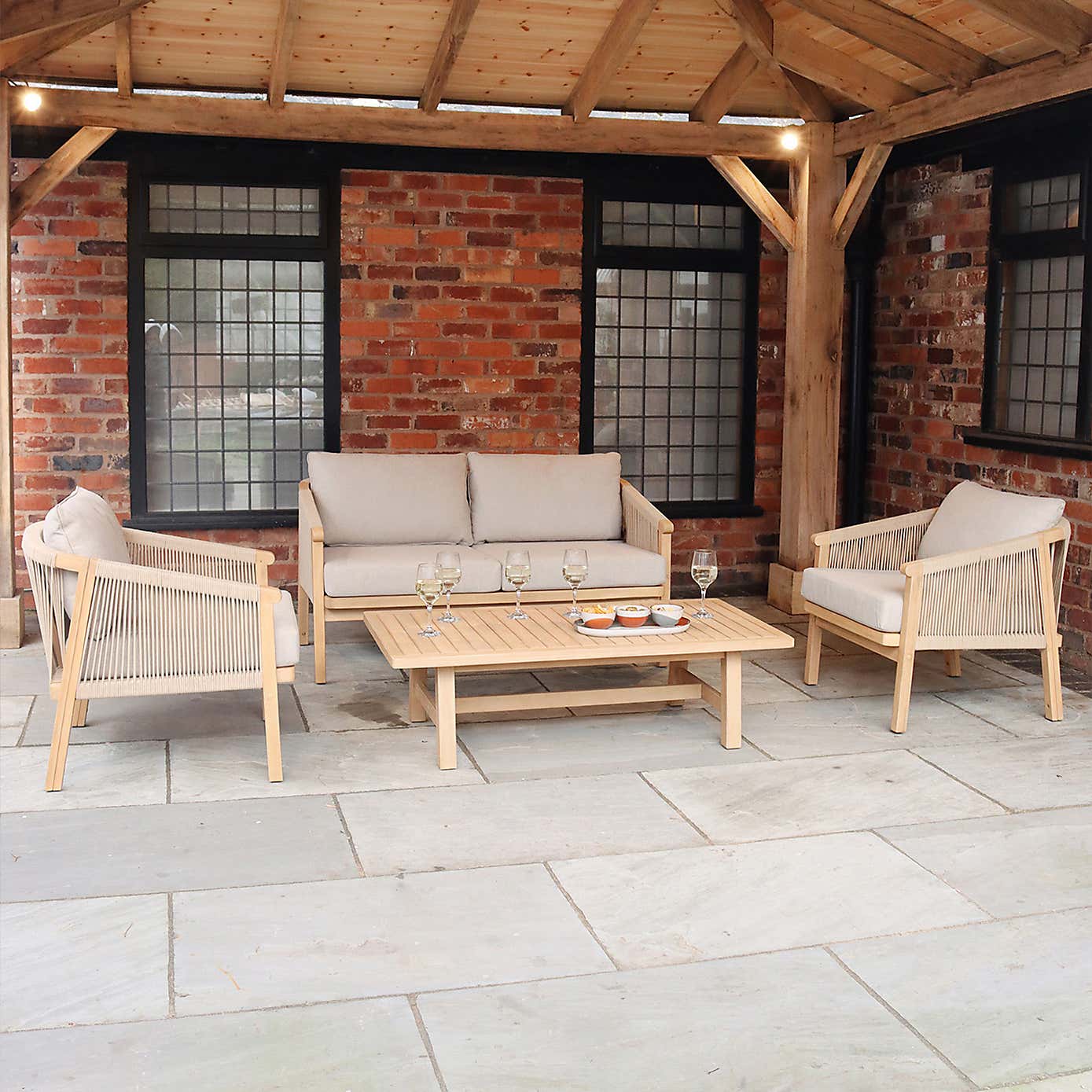 A.Mir 4 Seater Outdoor Double Lounger Set