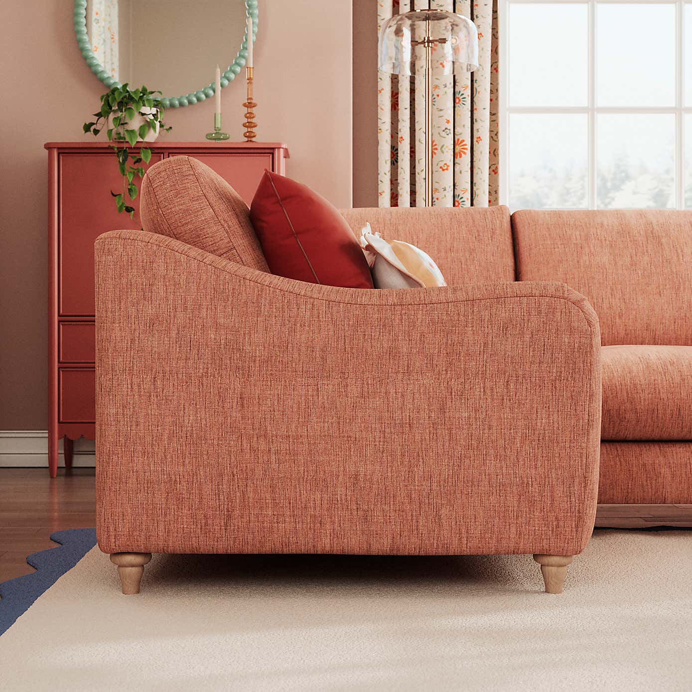 Hattie Slub Faux Linen Corner Sofa