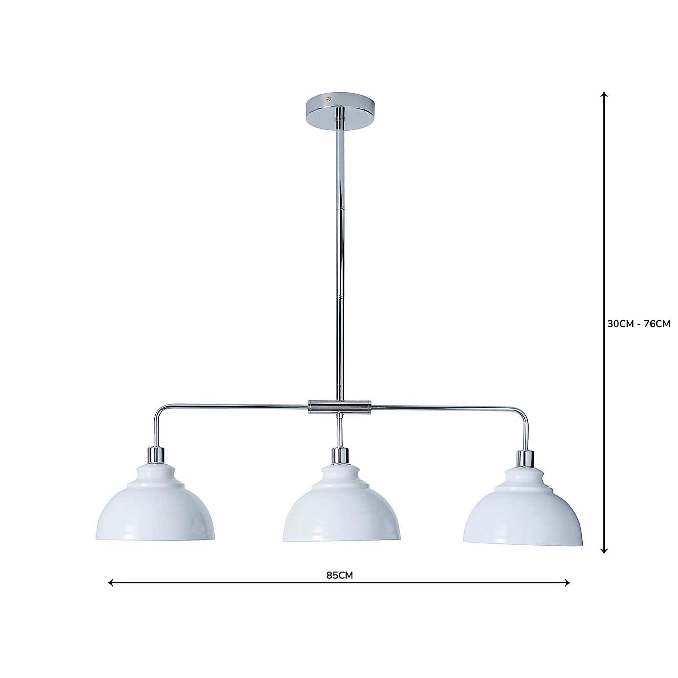 Galley 3 Light Bar White Diner Ceiling Fitting