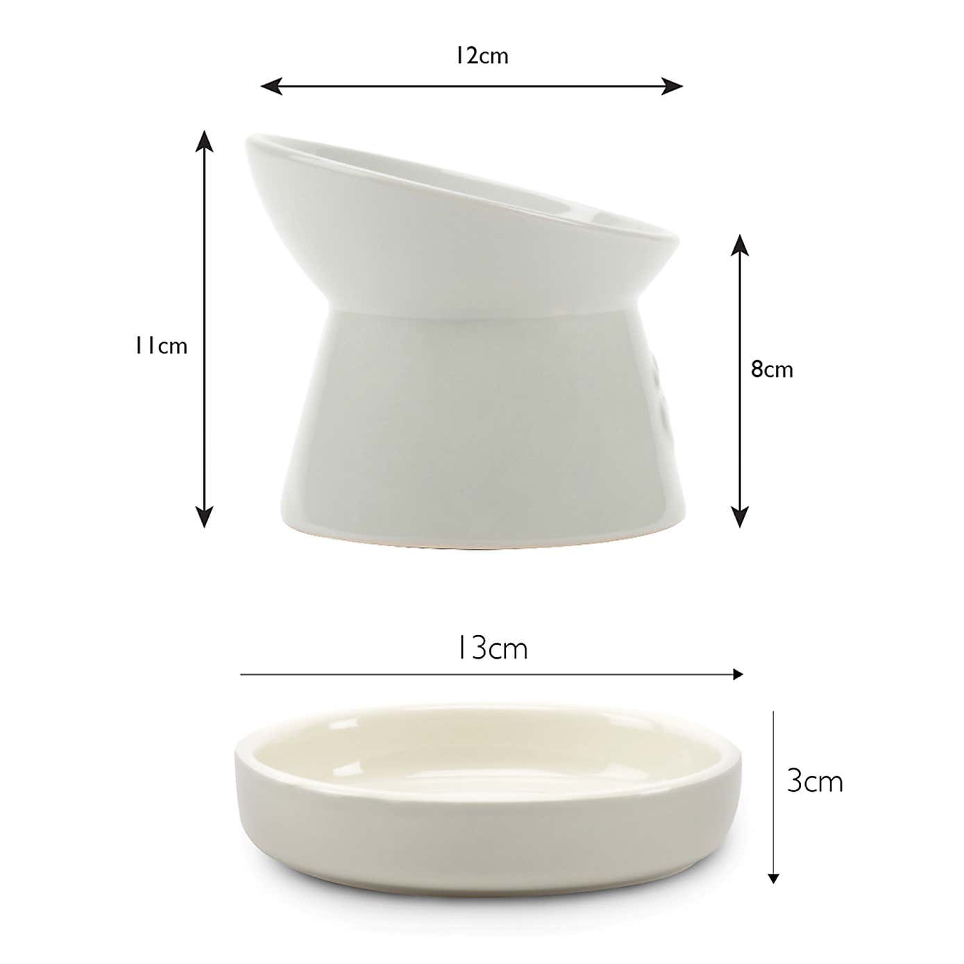 Scruffs Icon Raised Cat Feeder Bowl and Saucer Set