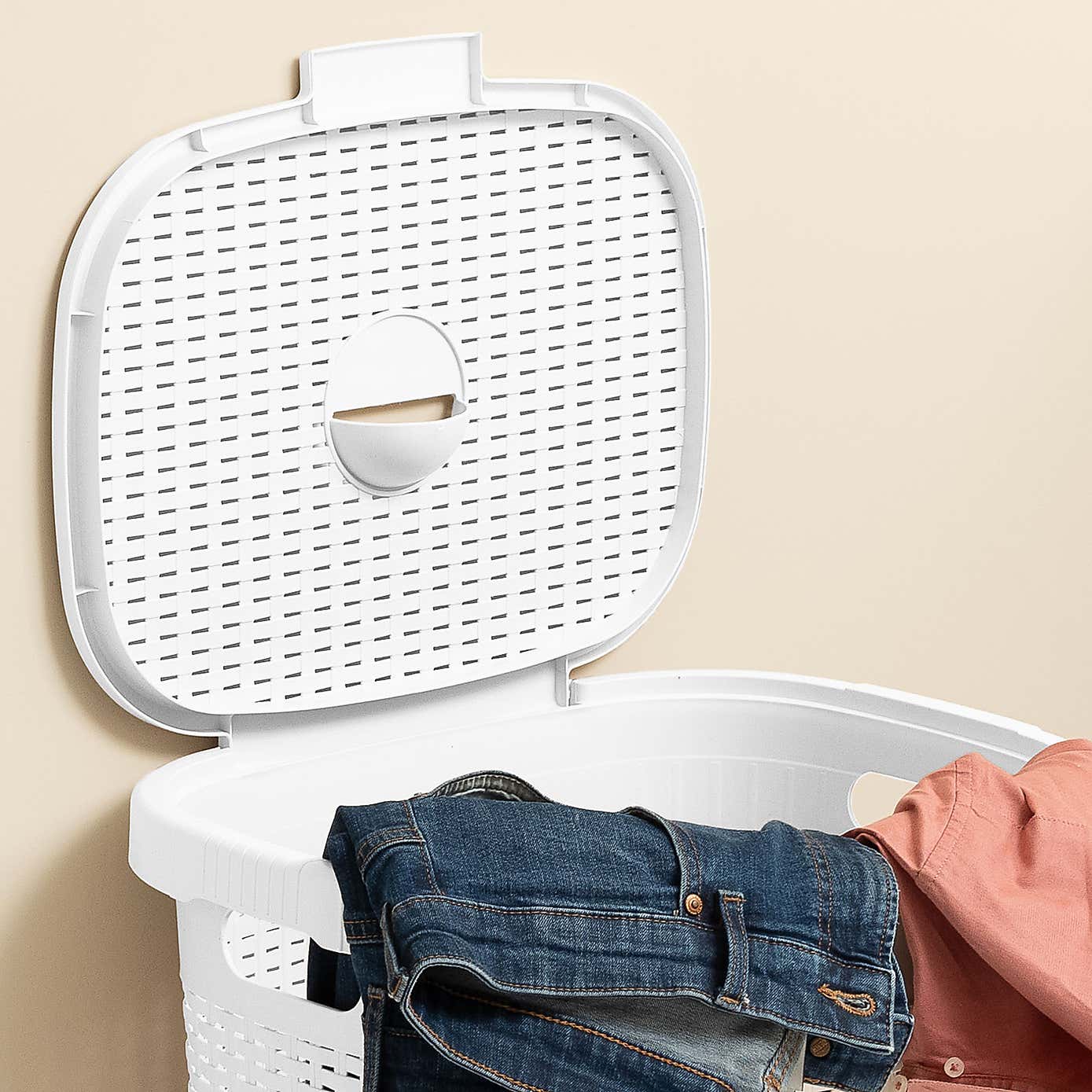 Addis White Rattan Laundry Hampers