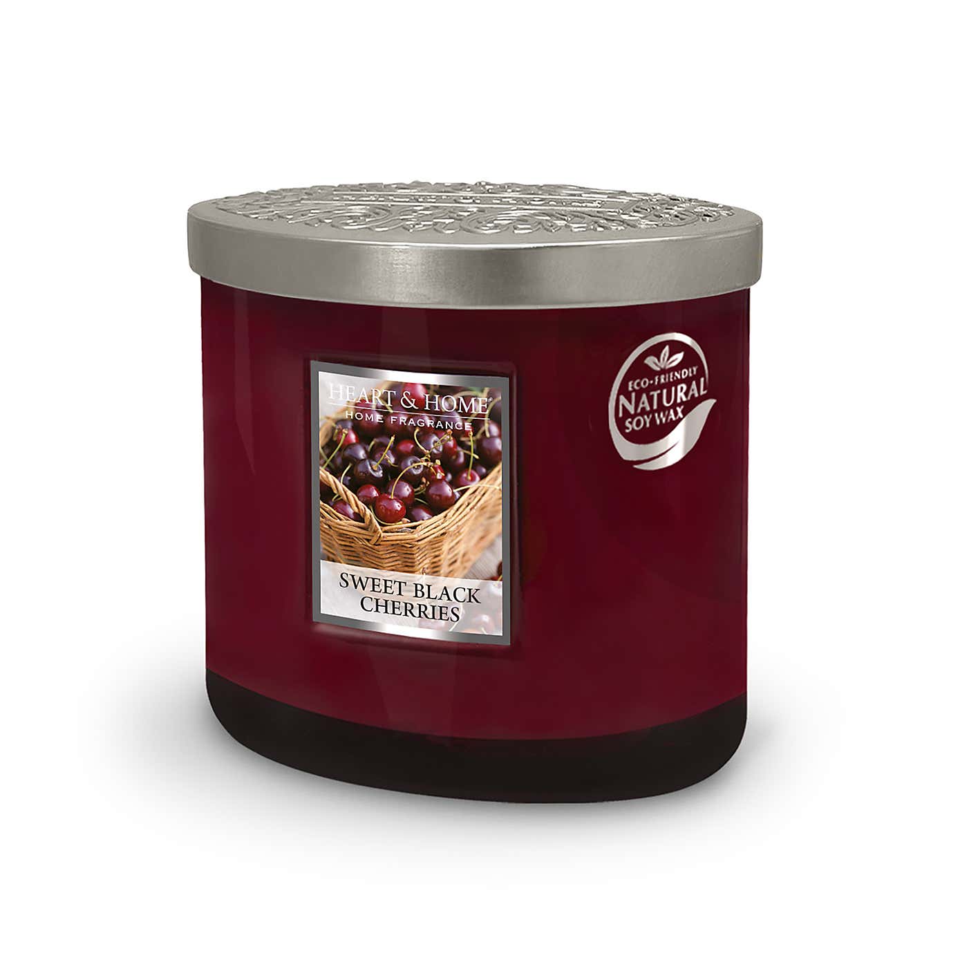 Heart and Home Ellipse Sweet Black Cherries Multi Wick Candle