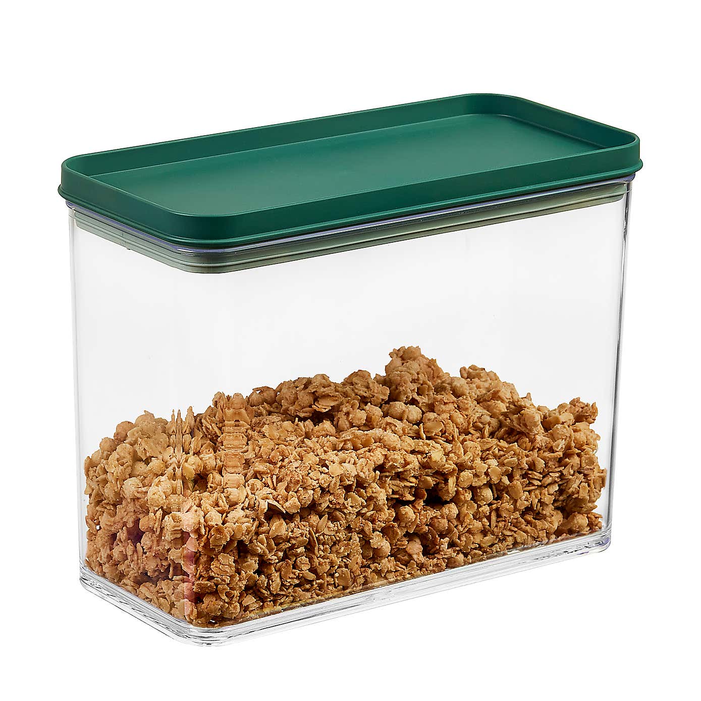 Stackable Dark Green Rectangular Food Storage Container