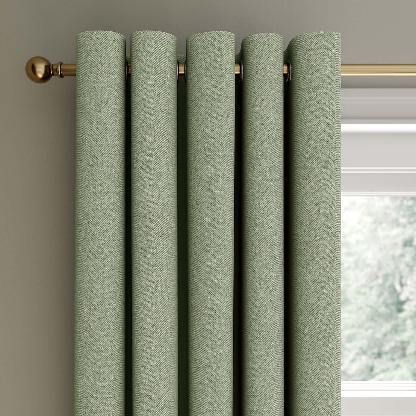 Rotterdam Herringbone Blackout Eyelet Curtains