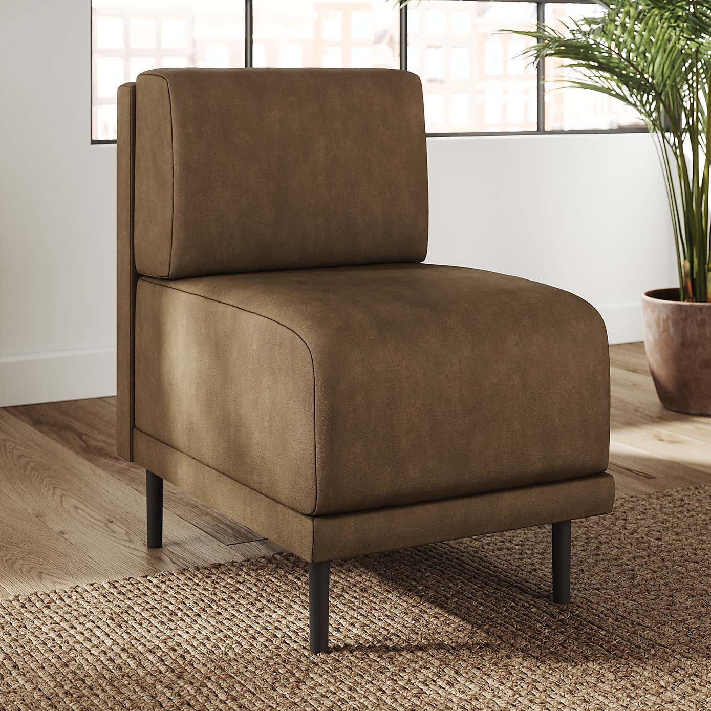 Mae Small Dining Bench, Faux Leather